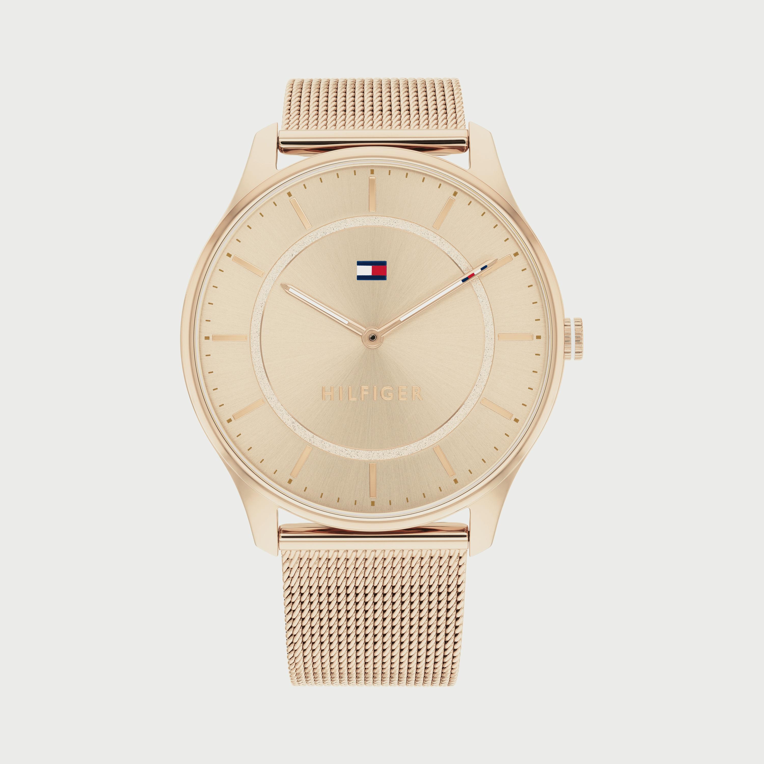 Hilfiger rose gold clearance watch