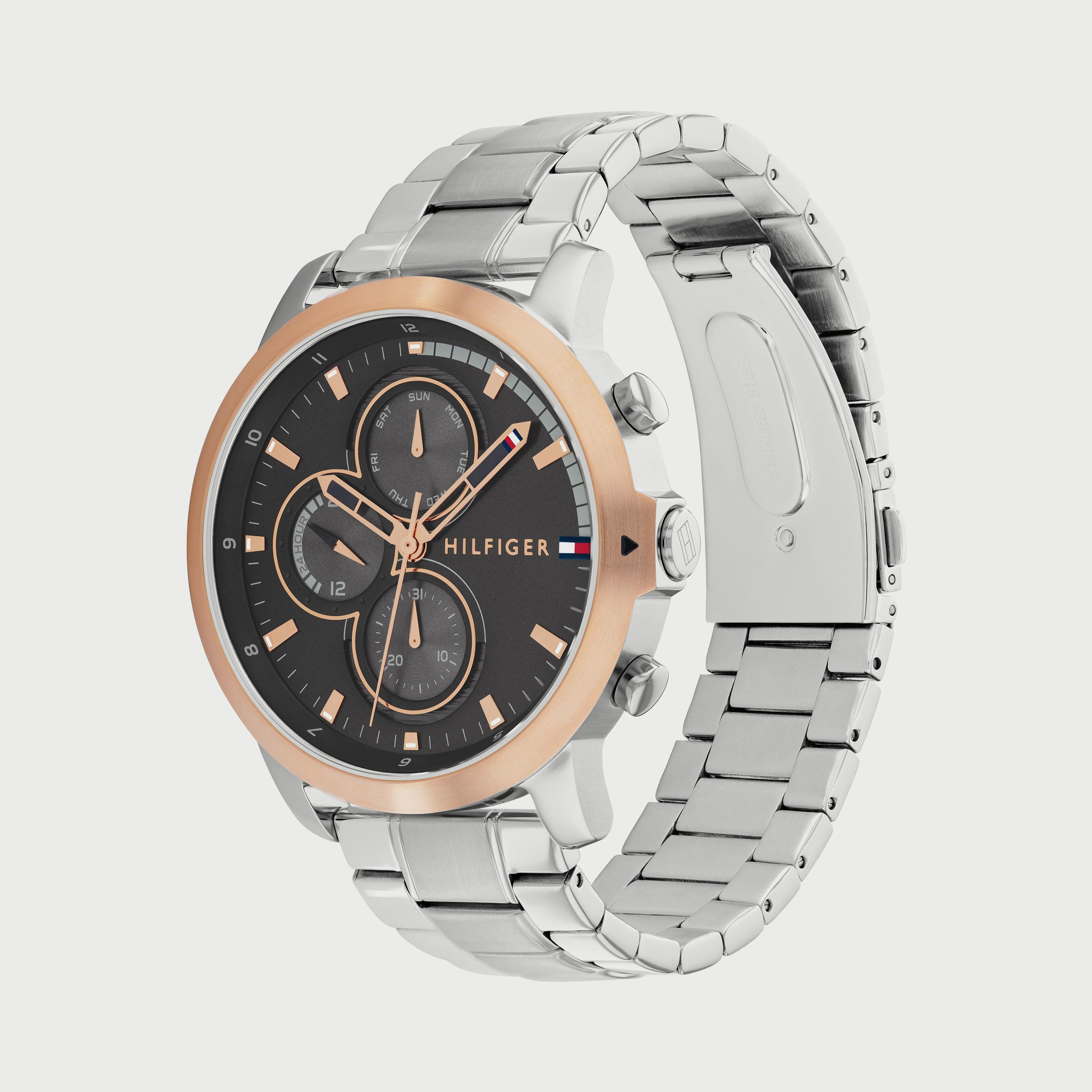 ساعة كرونوغراف للرجال 46 ملم بلون فضي بسوار ستانلس ستيل من تومي هيلفيغر 1792050-men-watchesandjewellery-watches-image-2