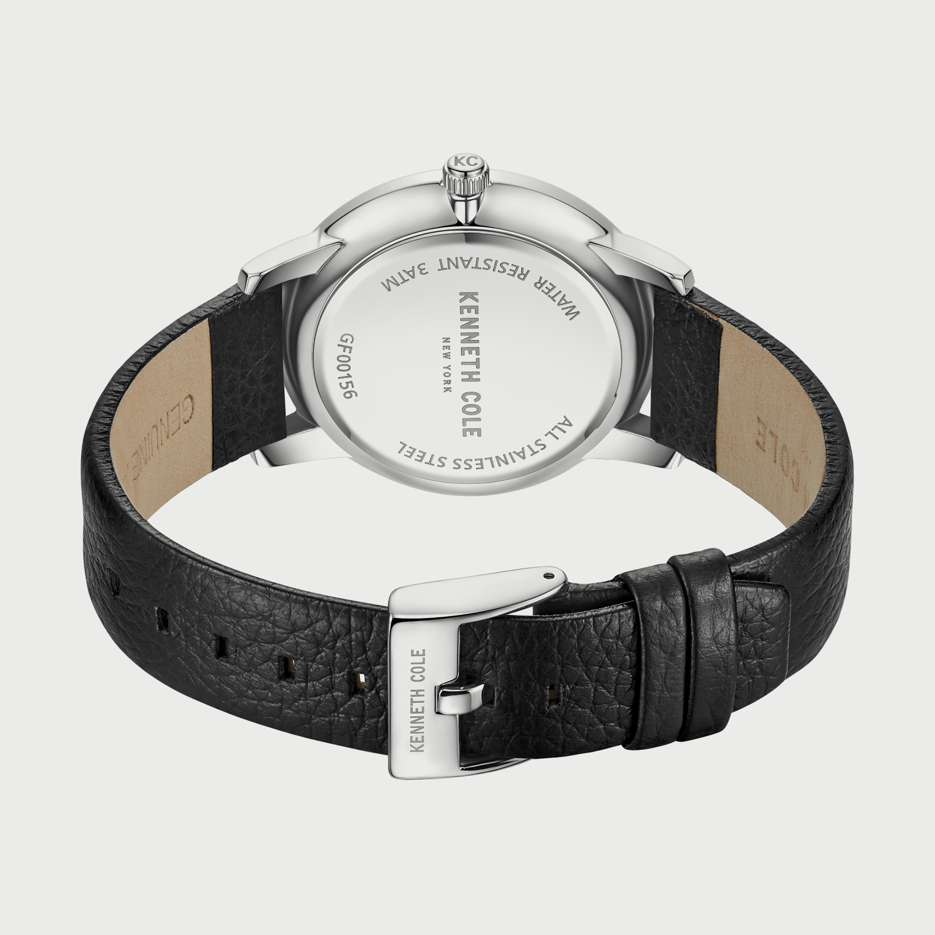 ساعة أنالوج للرجال 42 ملم بلون أسود بسوار جلدي من كينيث كول KCWGF0015605-men-watchesandjewellery-watches-image-3