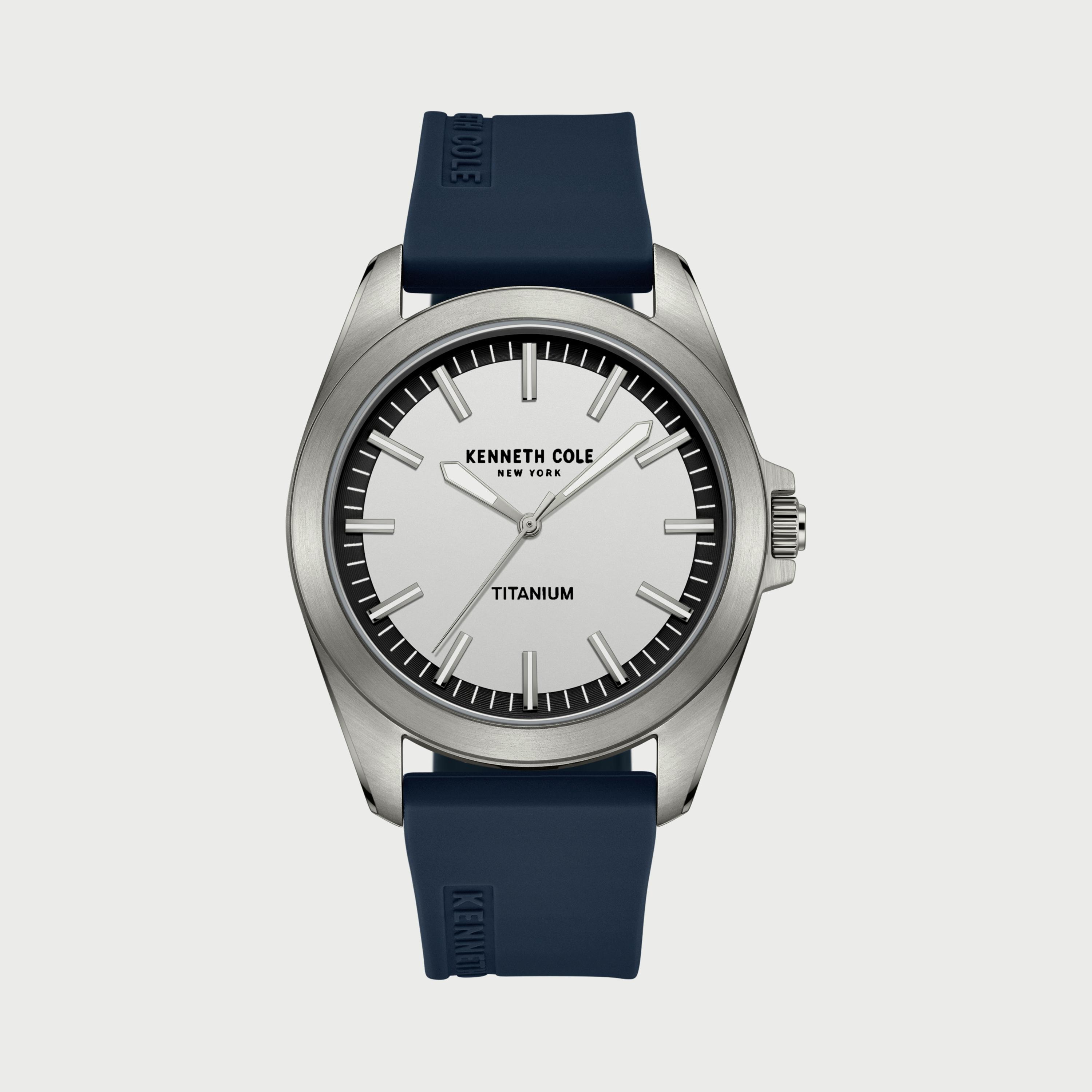 ساعة أنالوج للرجال 42 ملم بلون أزرق بسوار سليكون من كينيث كول KCWGM2238801-men-watchesandjewellery-watches-image-1
