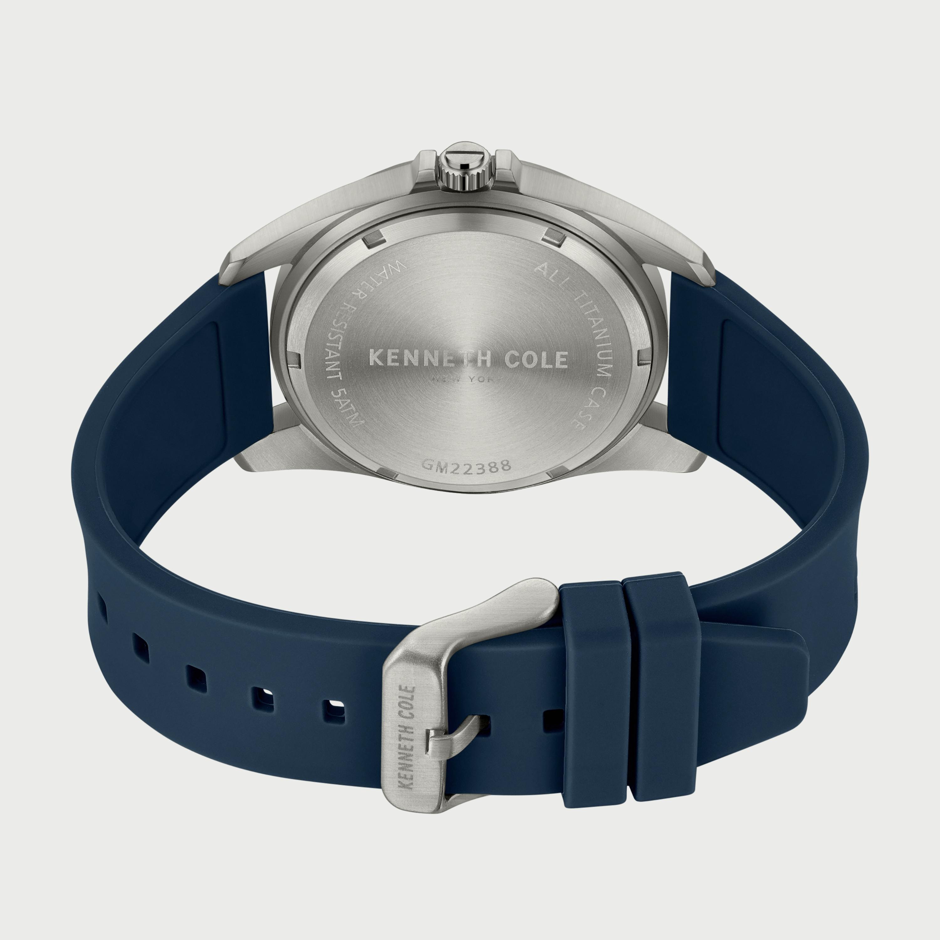 ساعة أنالوج للرجال 42 ملم بلون أزرق بسوار سليكون من كينيث كول KCWGM2238801-men-watchesandjewellery-watches-image-3