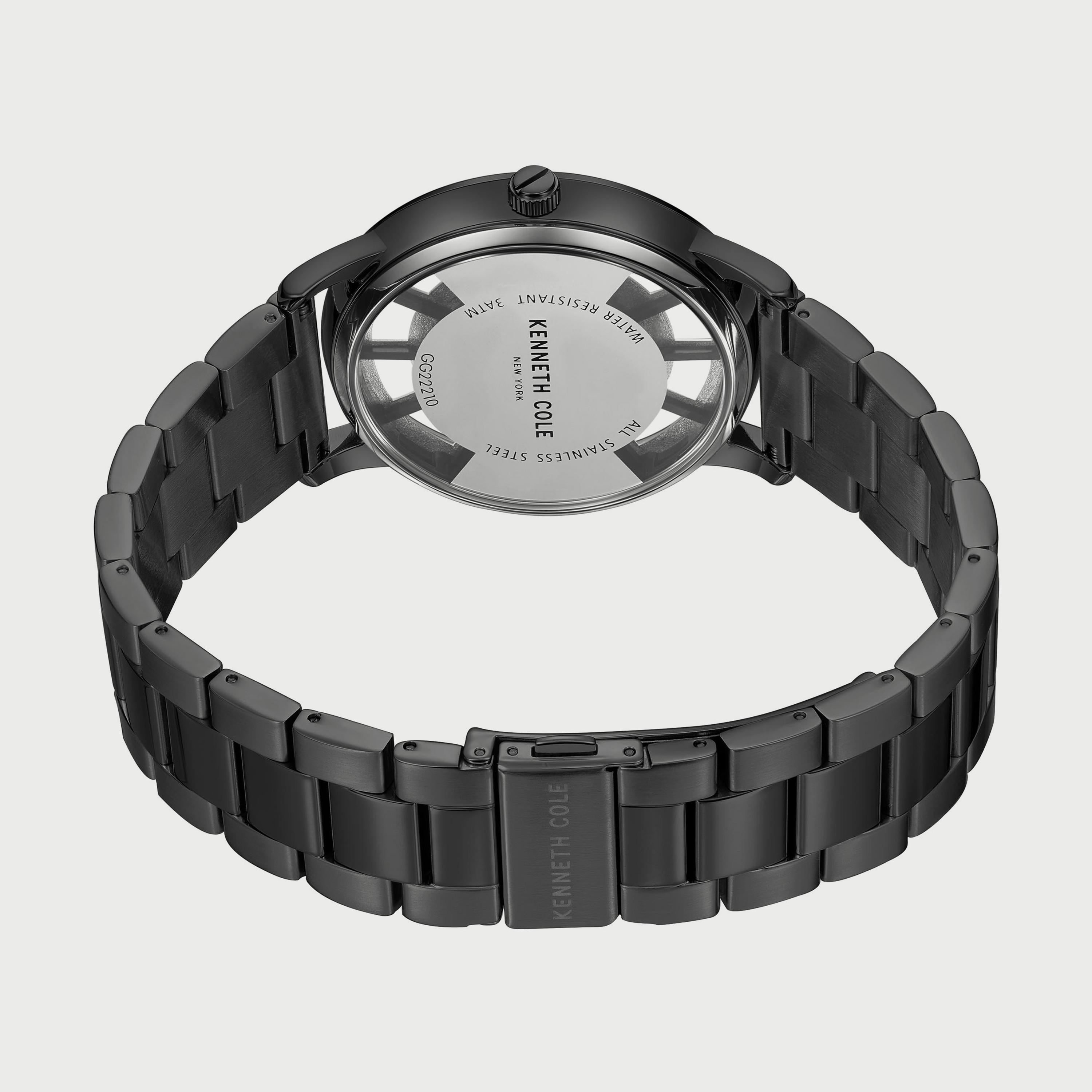 ساعة أنالوج للرجال 42 ملم بلون أسود بسوار ستانلس ستيل من كينيث كول KCWGG2221001-men-watchesandjewellery-watches-image-3
