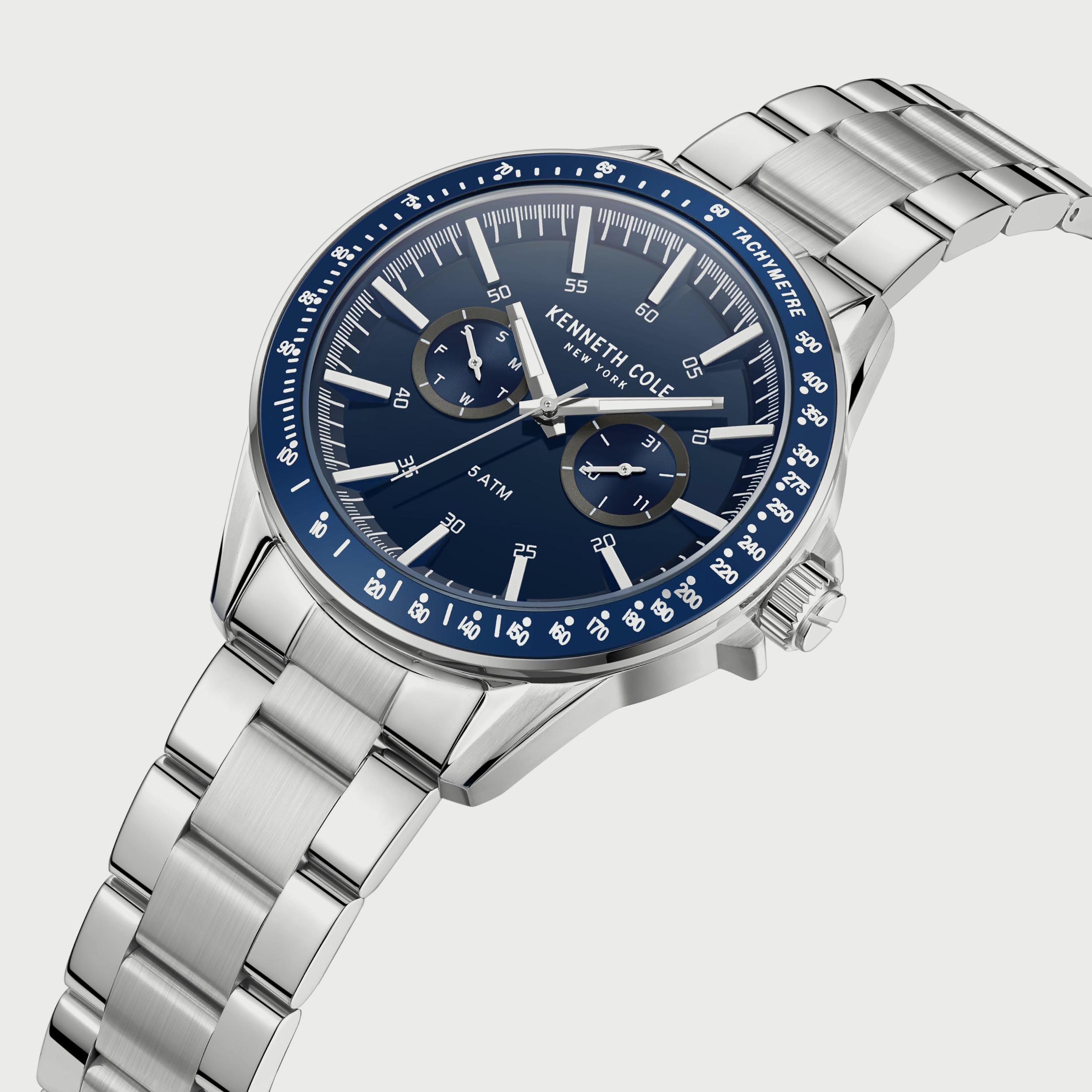 ساعة كرونوغراف للرجال 43 ملم بلون فضي بسوار ستانلس ستيل من كينيث كول KCWGK2222102-men-watchesandjewellery-watches-image-2