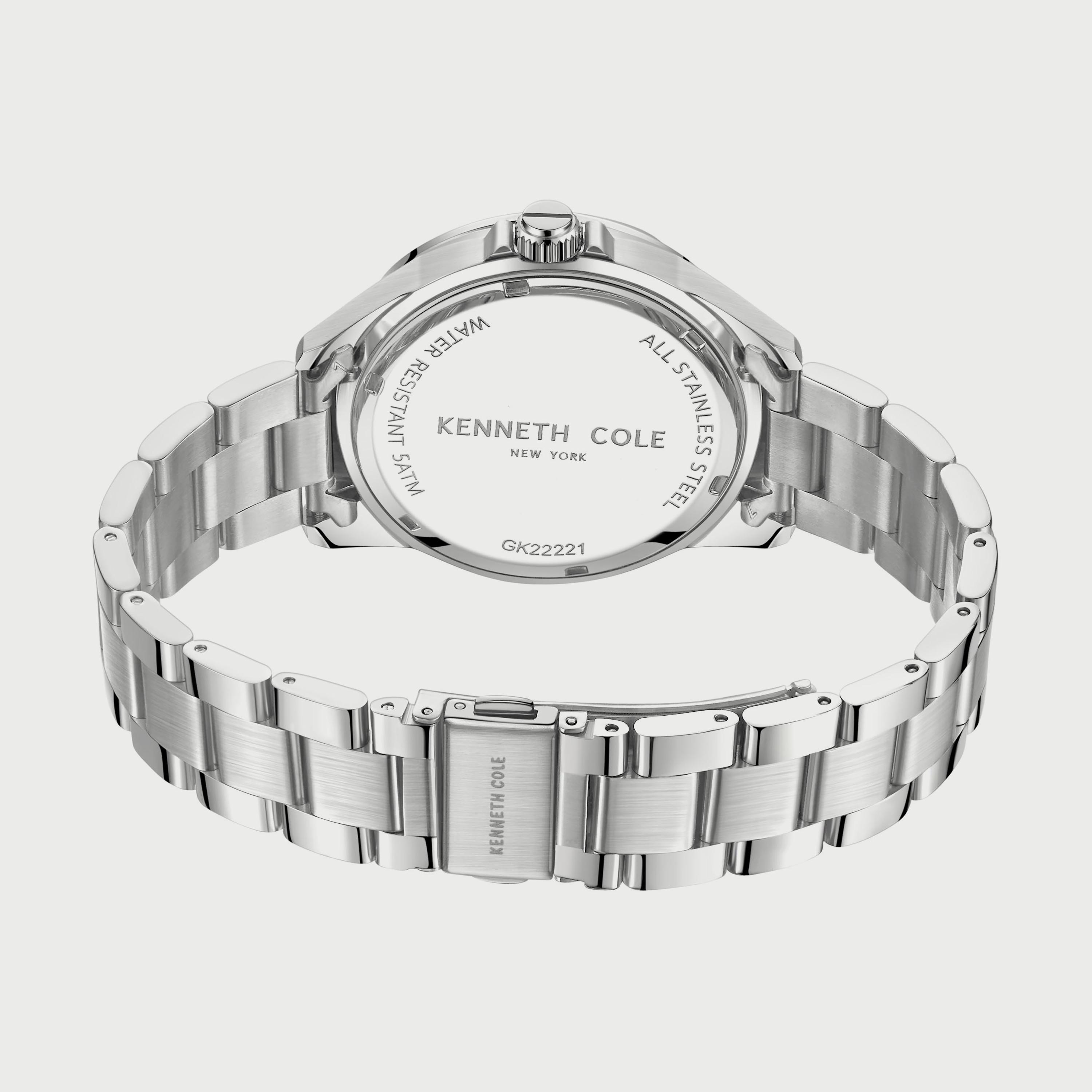 ساعة كرونوغراف للرجال 43 ملم بلون فضي بسوار ستانلس ستيل من كينيث كول KCWGK2222102-men-watchesandjewellery-watches-image-3