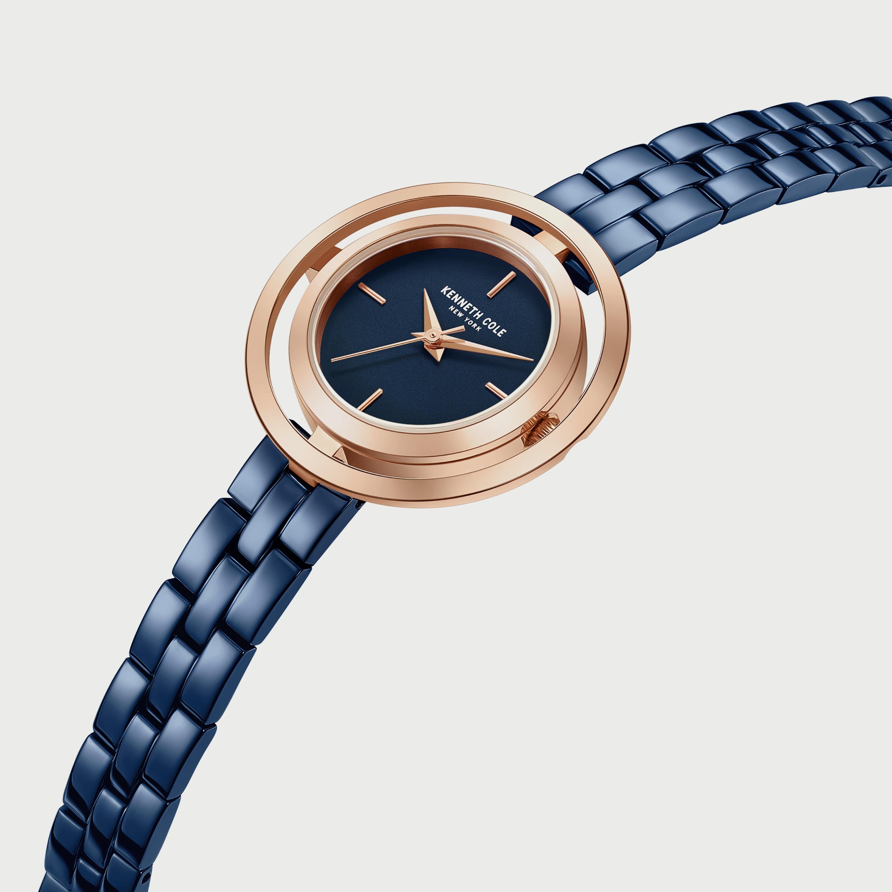 ساعة أنالوج 32 ملم بلون أزرق بسوار ستانلس ستيل من كينيث كول KCWLG2237103-women-watchesandjewellery-watches-image-2
