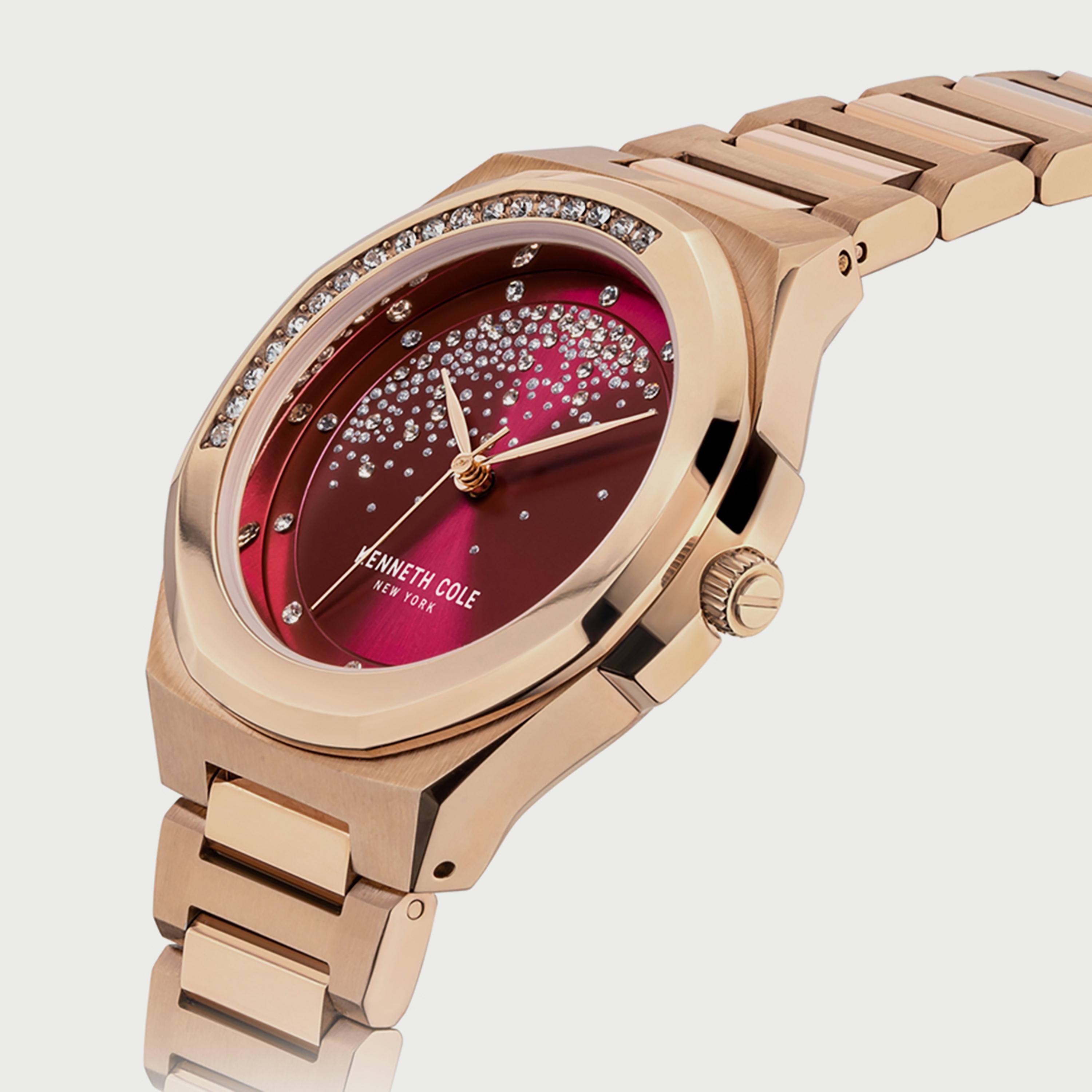 ساعة أنالوج للنساء 36 ملم بلون ذهبي وردي بسوار ستانلس ستيل من كينيث كول KCWLG2125803-women-watchesandjewellery-watches-image-2