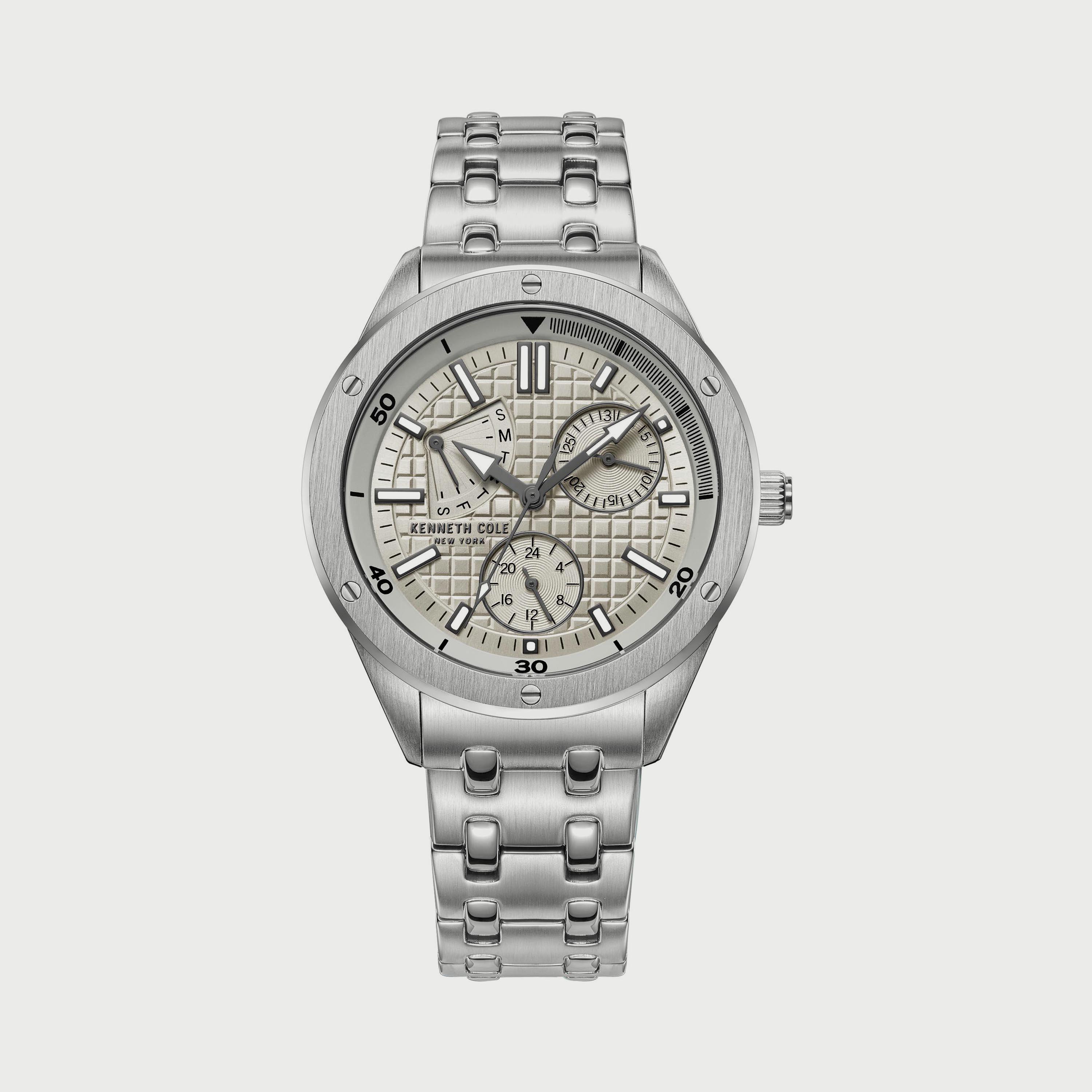 ساعة كرونوغراف للنساء 36 ملم بلون فضي بسوار ستانلس ستيل من كينيث كول KCWLK2220201-women-watchesandjewellery-watches-image-1