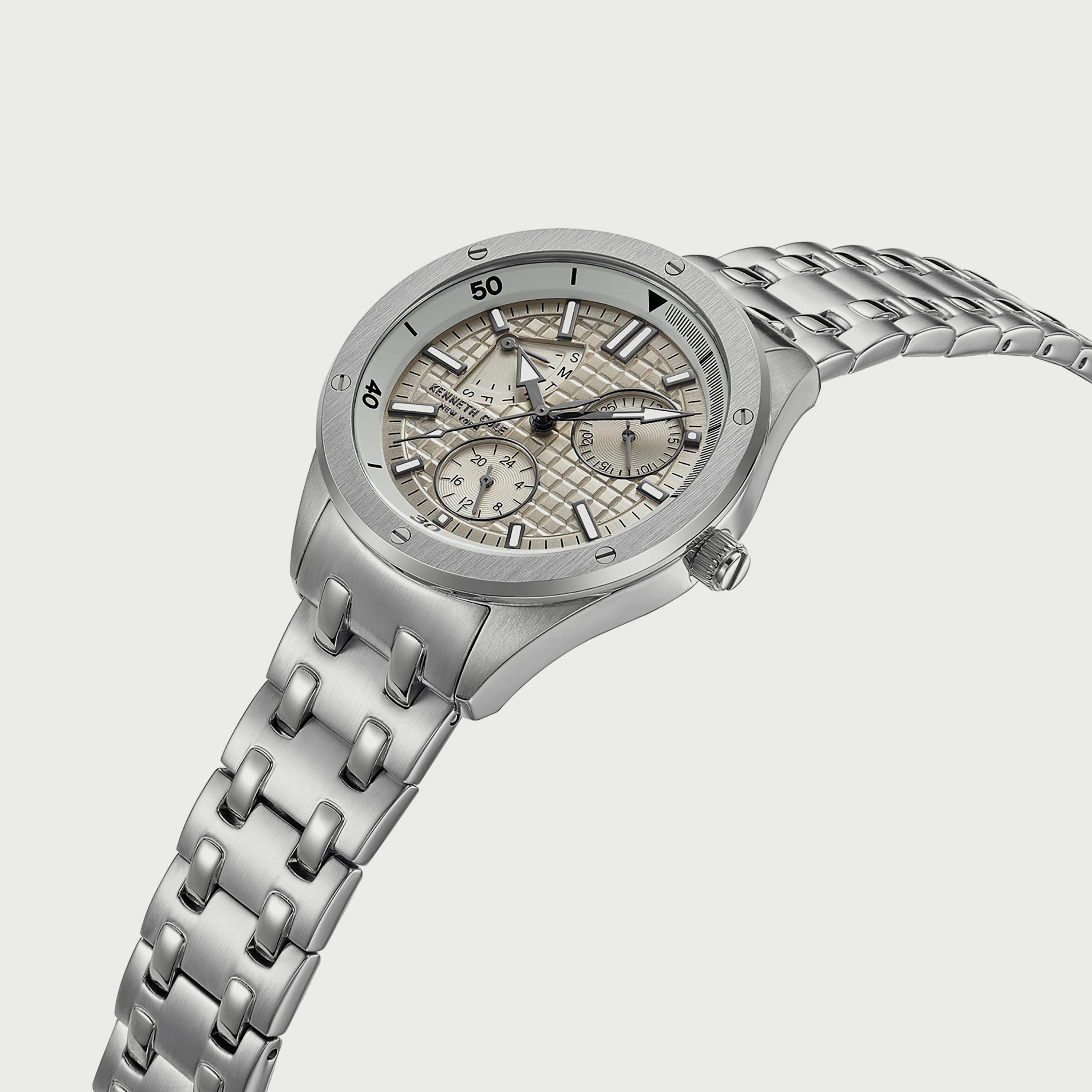 ساعة كرونوغراف للنساء 36 ملم بلون فضي بسوار ستانلس ستيل من كينيث كول KCWLK2220201-women-watchesandjewellery-watches-image-2