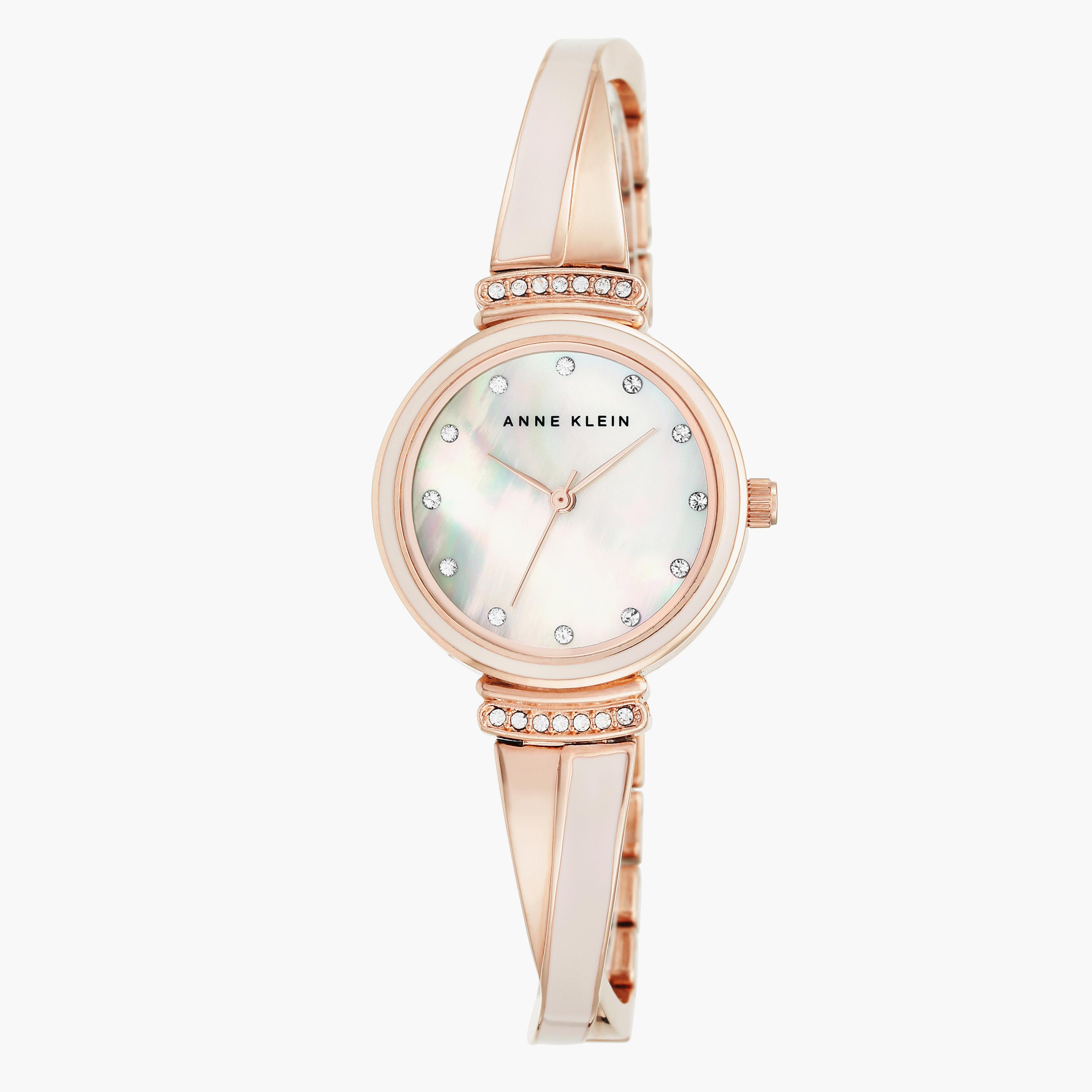 ساعة أنالوج ذهبية وردية بسوار ستانلس ستيل من آن كلاين AK2216BLRG-women-watchesandjewellery-watches-image-1