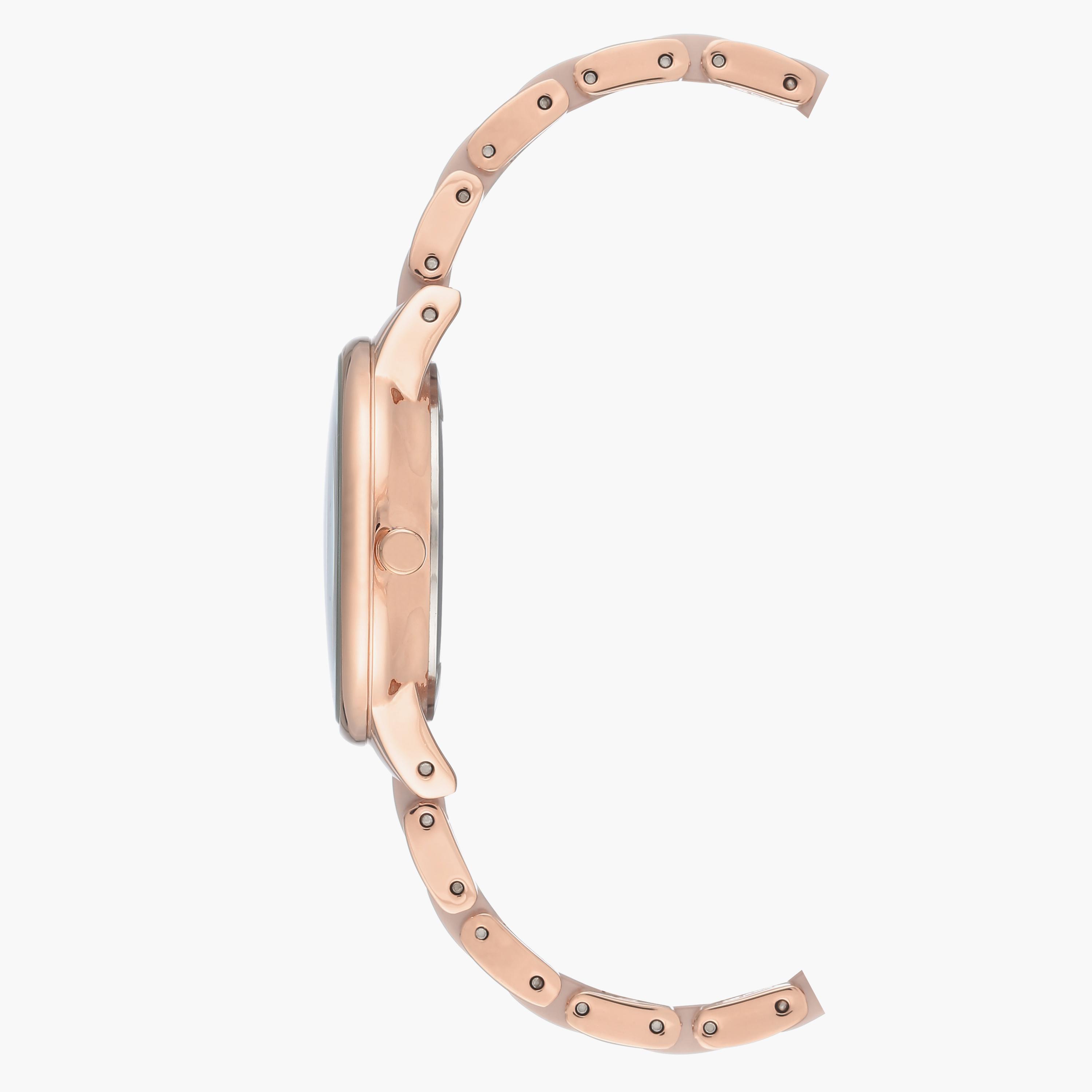 ساعة أنالوج من آن كلاين باللون الذهبي الوردي بسوار سيراميك AK3344TPRG-women-watchesandjewellery-watches-image-2