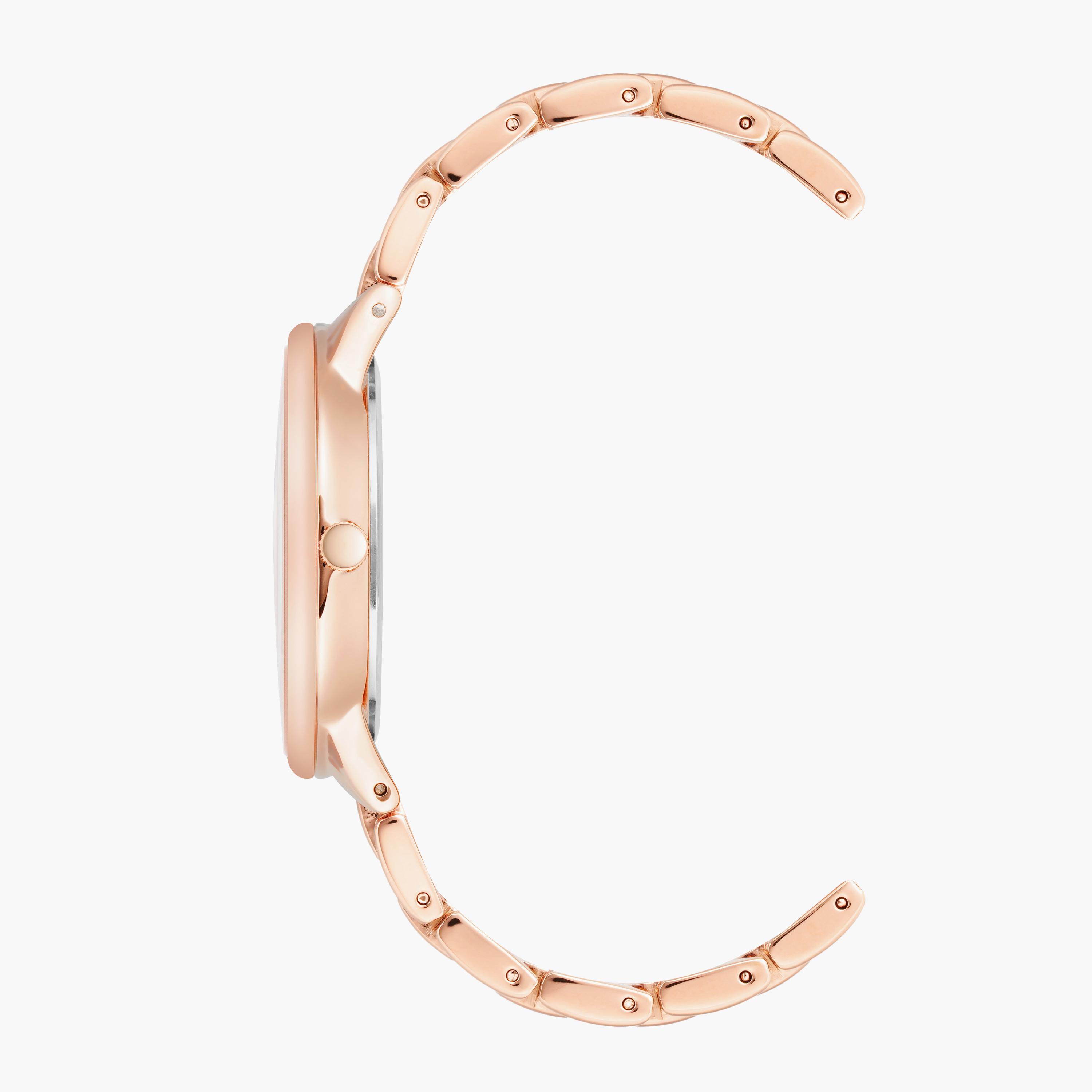 ساعة أنالوج ذهبية وردية بسوار ستانلس ستيل من آن كلاين AK3876GNRG-women-watchesandjewellery-watches-image-2