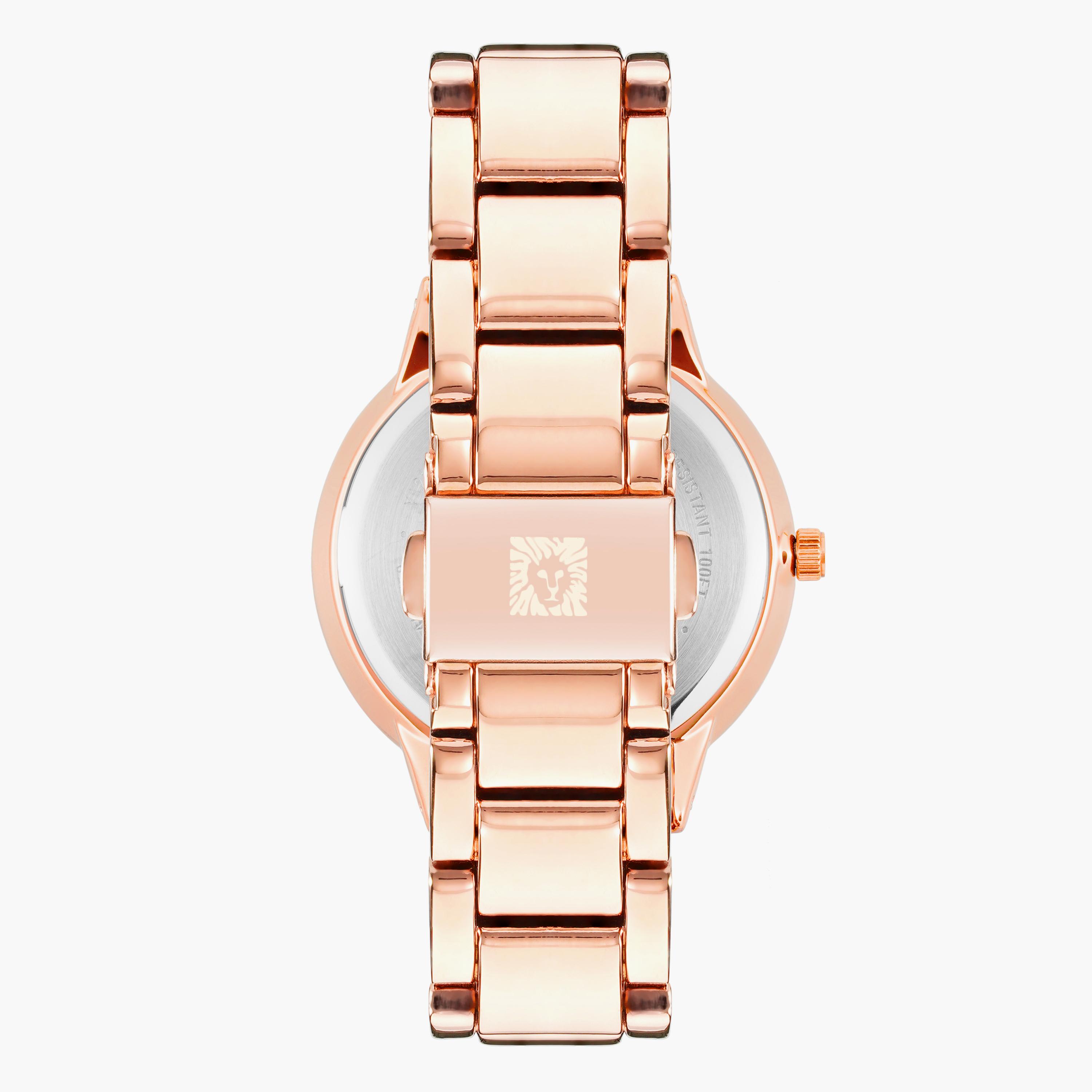 ساعة أنالوج ذهبية وردية بسوار ستانلس ستيل من آن كلاين AK3876GNRG-women-watchesandjewellery-watches-image-3