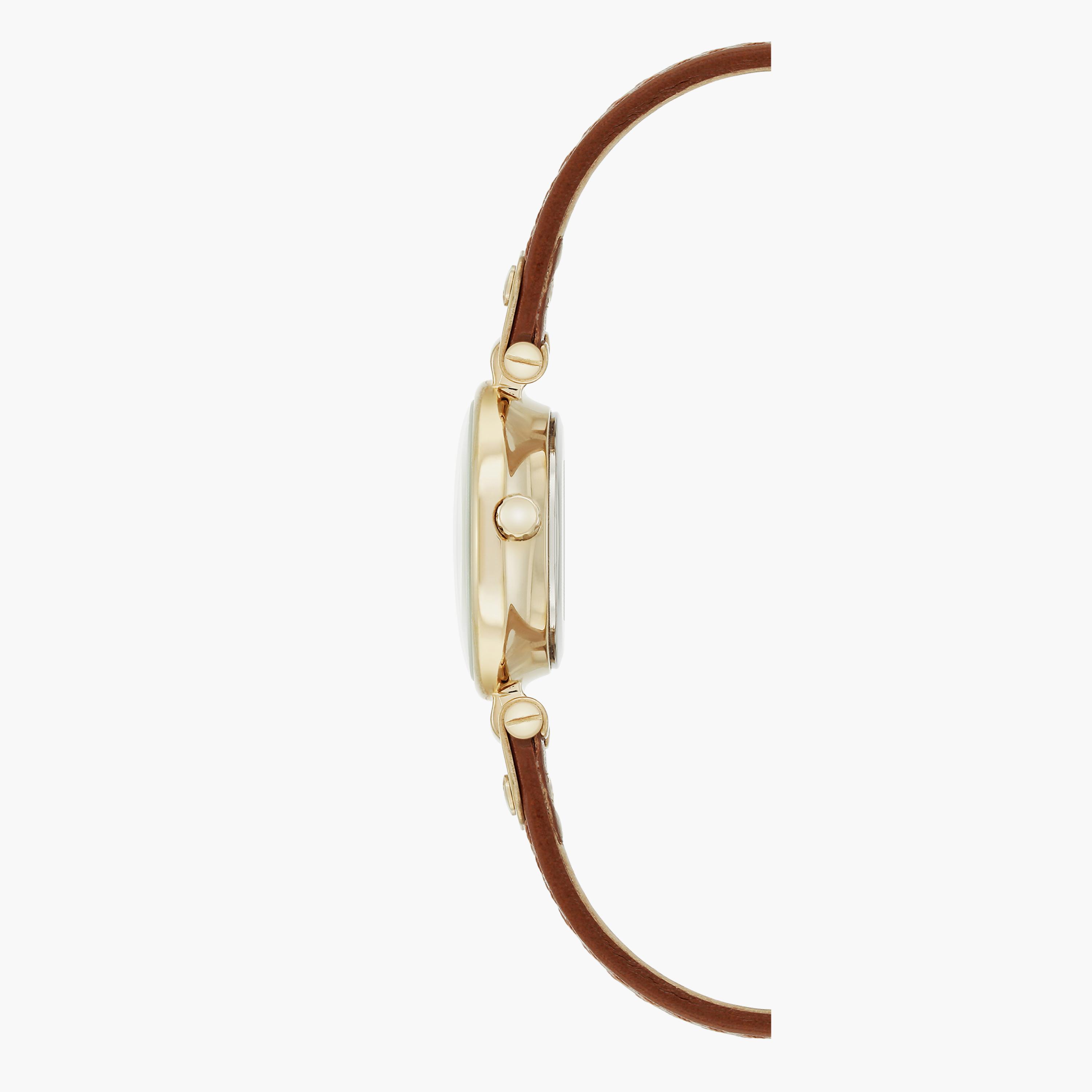 ساعة أنالوج من آن كلاين ذات اللون البني بسوار جلدي 109442CHHY-women-watchesandjewellery-watches-image-2