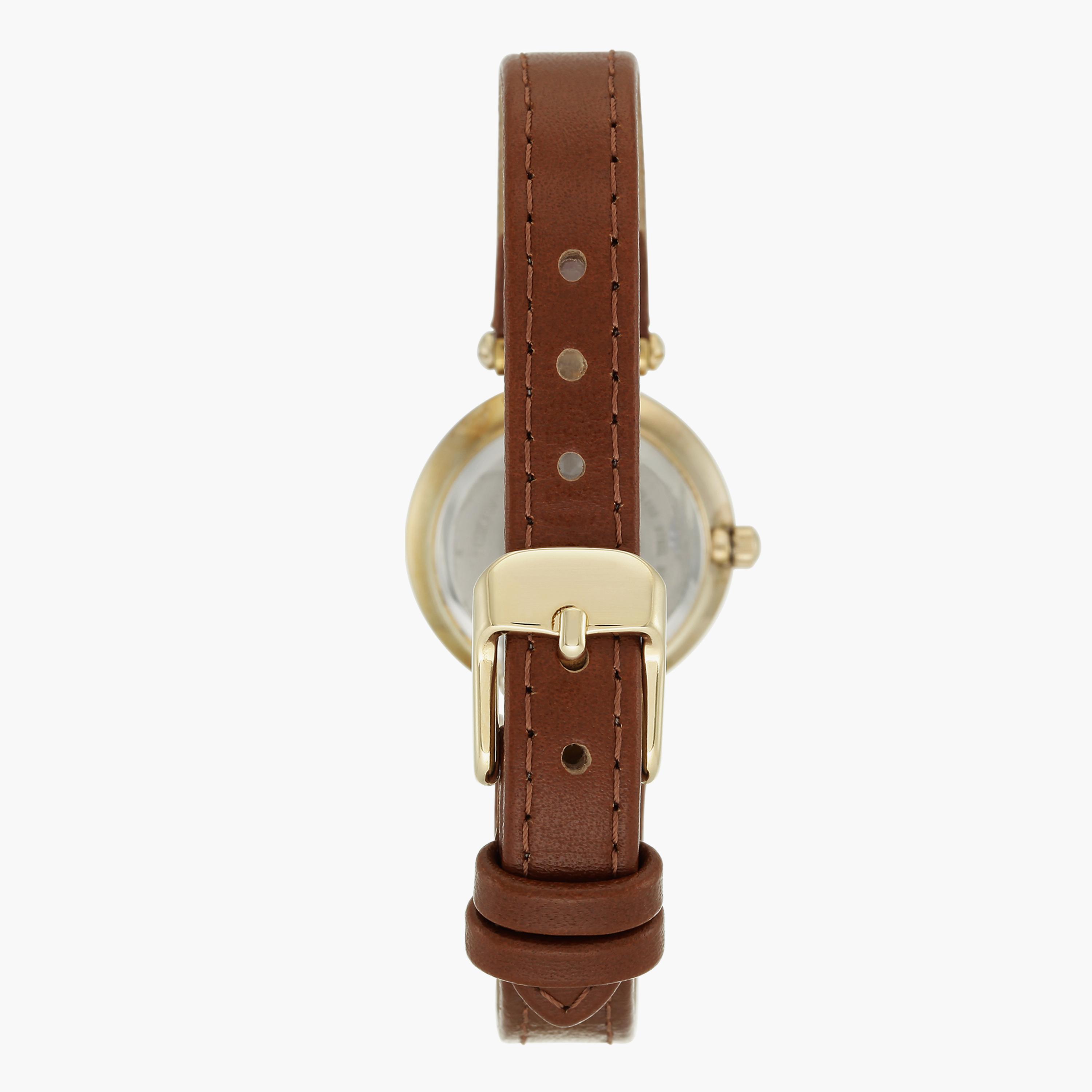 ساعة أنالوج من آن كلاين ذات اللون البني بسوار جلدي 109442CHHY-women-watchesandjewellery-watches-image-3
