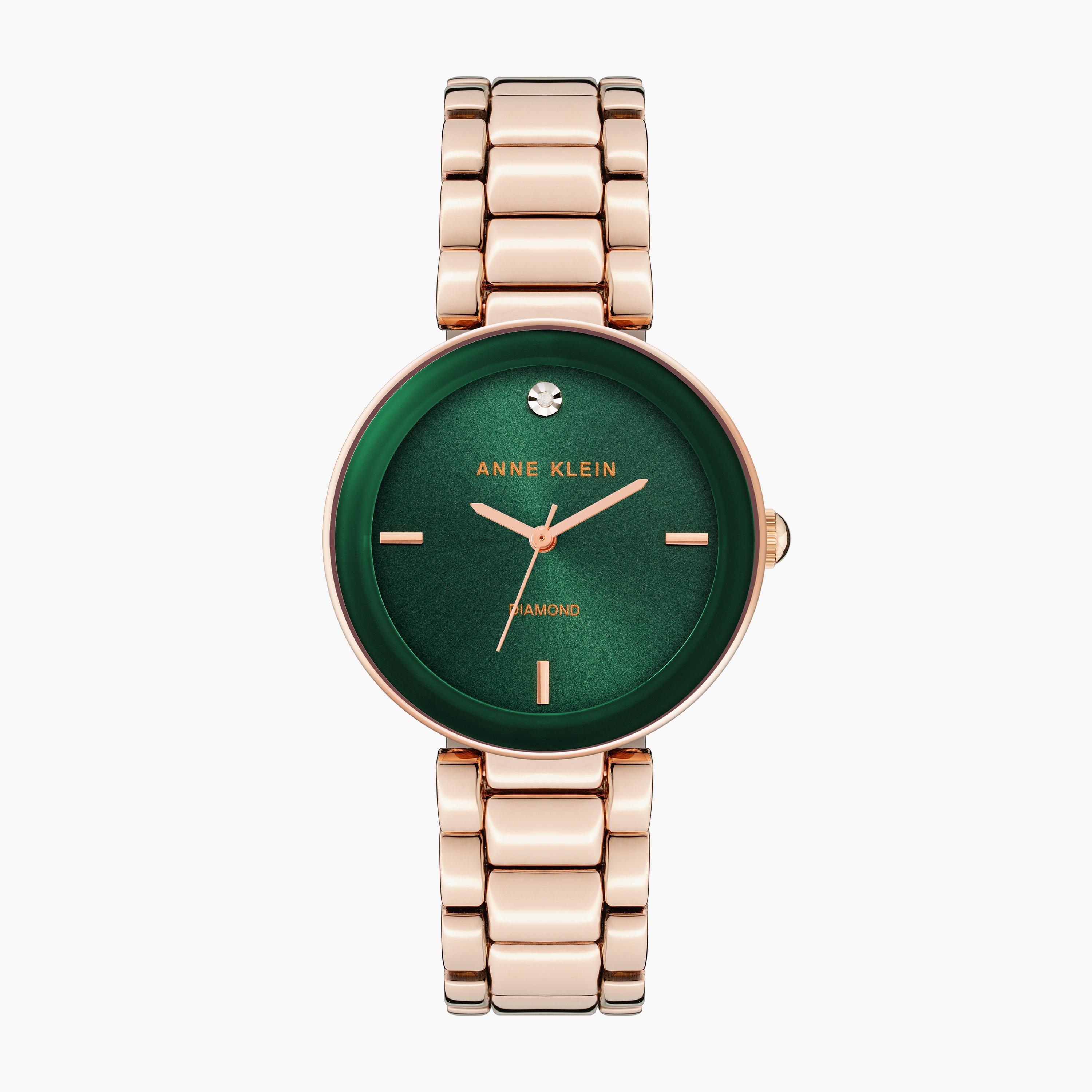 ساعة أنالوج ذهبية وردية بسوار ستانلس ستيل من آن كلاين AK1362GNRG-women-watchesandjewellery-watches-image-1