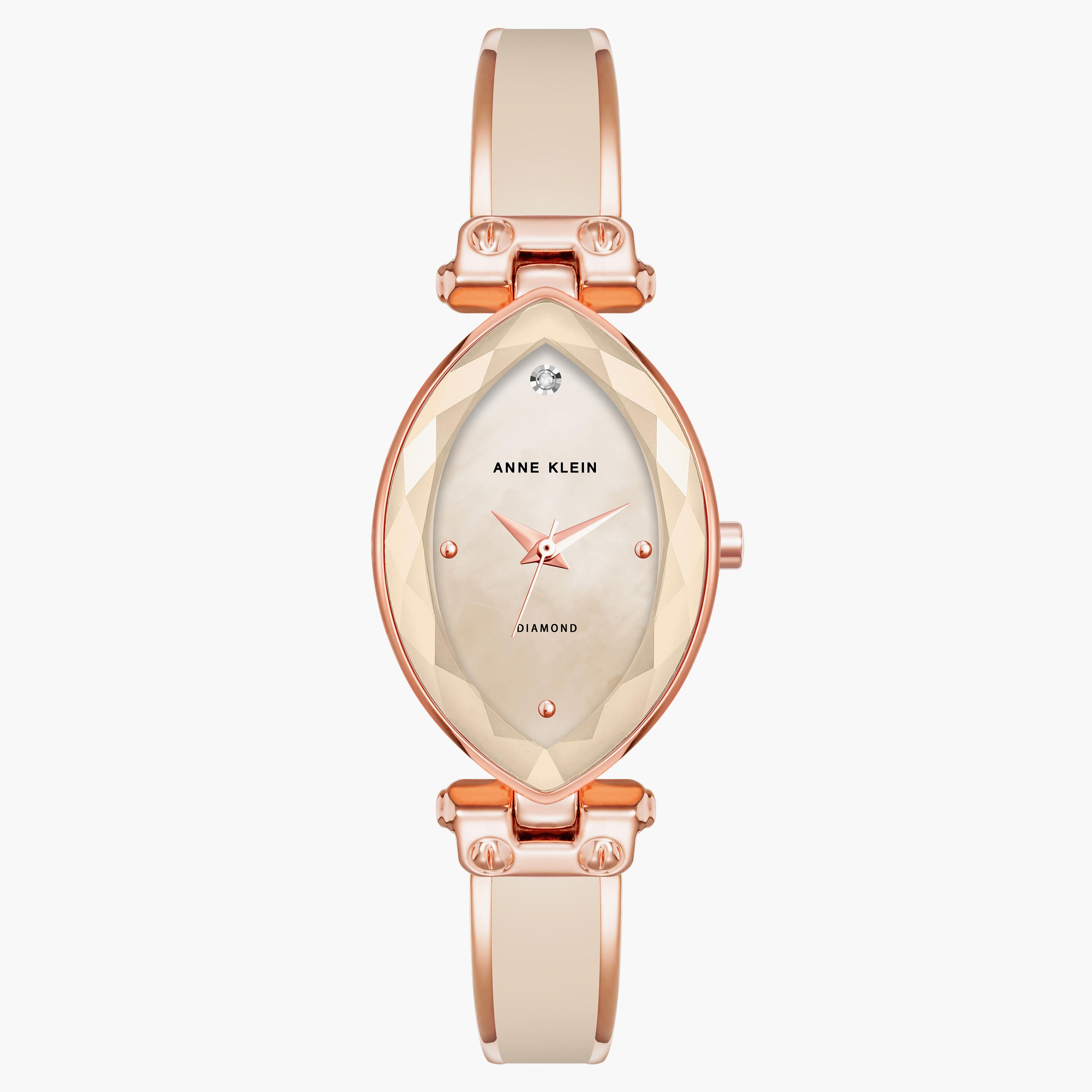 ساعة آن كلاين ذو انالوج بسوار ذهبي الوردي مع اناميل AK4018BHRG-women-watchesandjewellery-watches-image-1