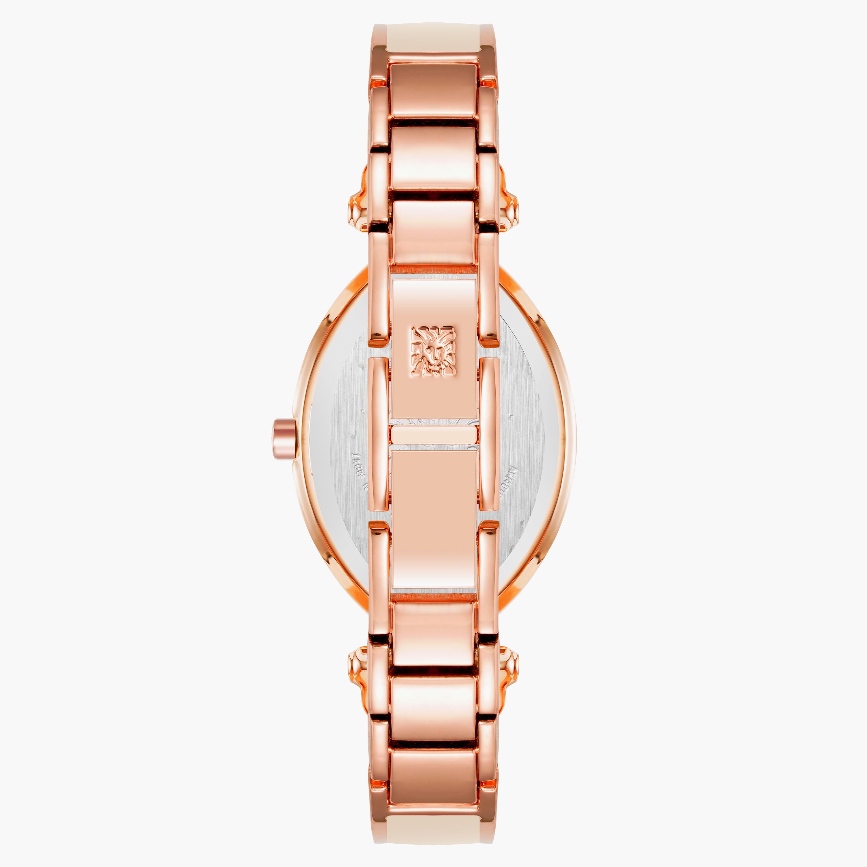 ساعة آن كلاين ذو انالوج بسوار ذهبي الوردي مع اناميل AK4018BHRG-women-watchesandjewellery-watches-image-3