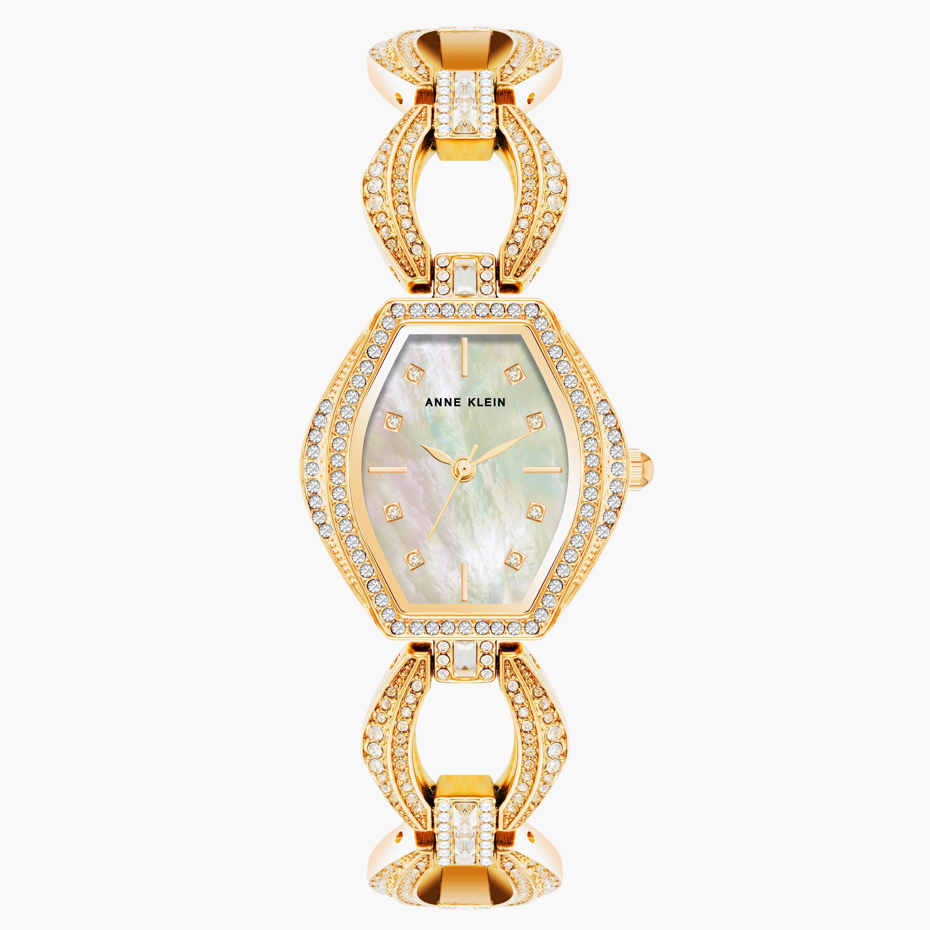 ساعة أنالوج ذهبية بسوار ستانلس ستيل من آن كلاين AK4020MPGB-women-watchesandjewellery-watches-image-1