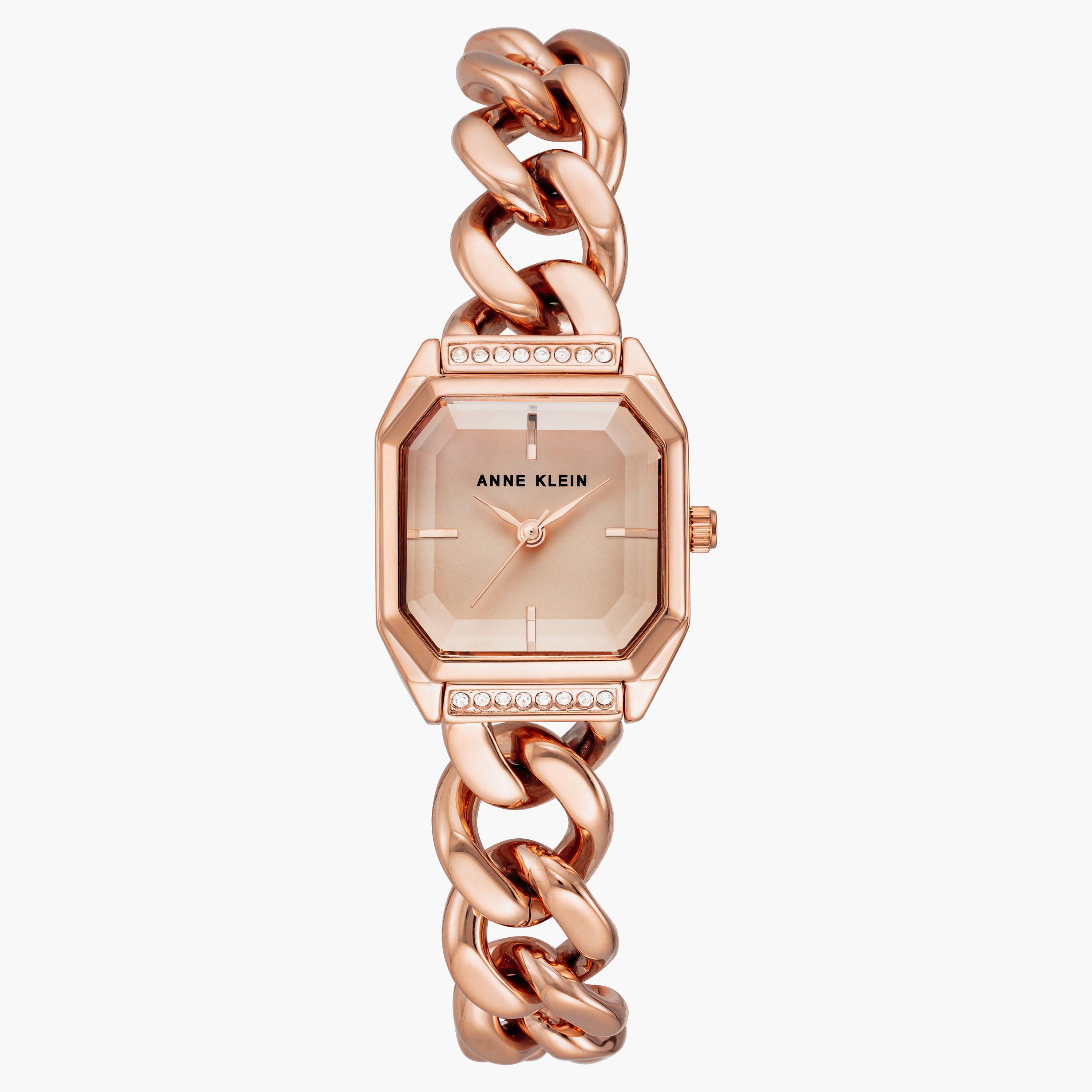 ساعة أنالوج ذهبية وردية بسوار ستانلس ستيل من آن كلاين AK4002RGRG-women-watchesandjewellery-watches-image-1