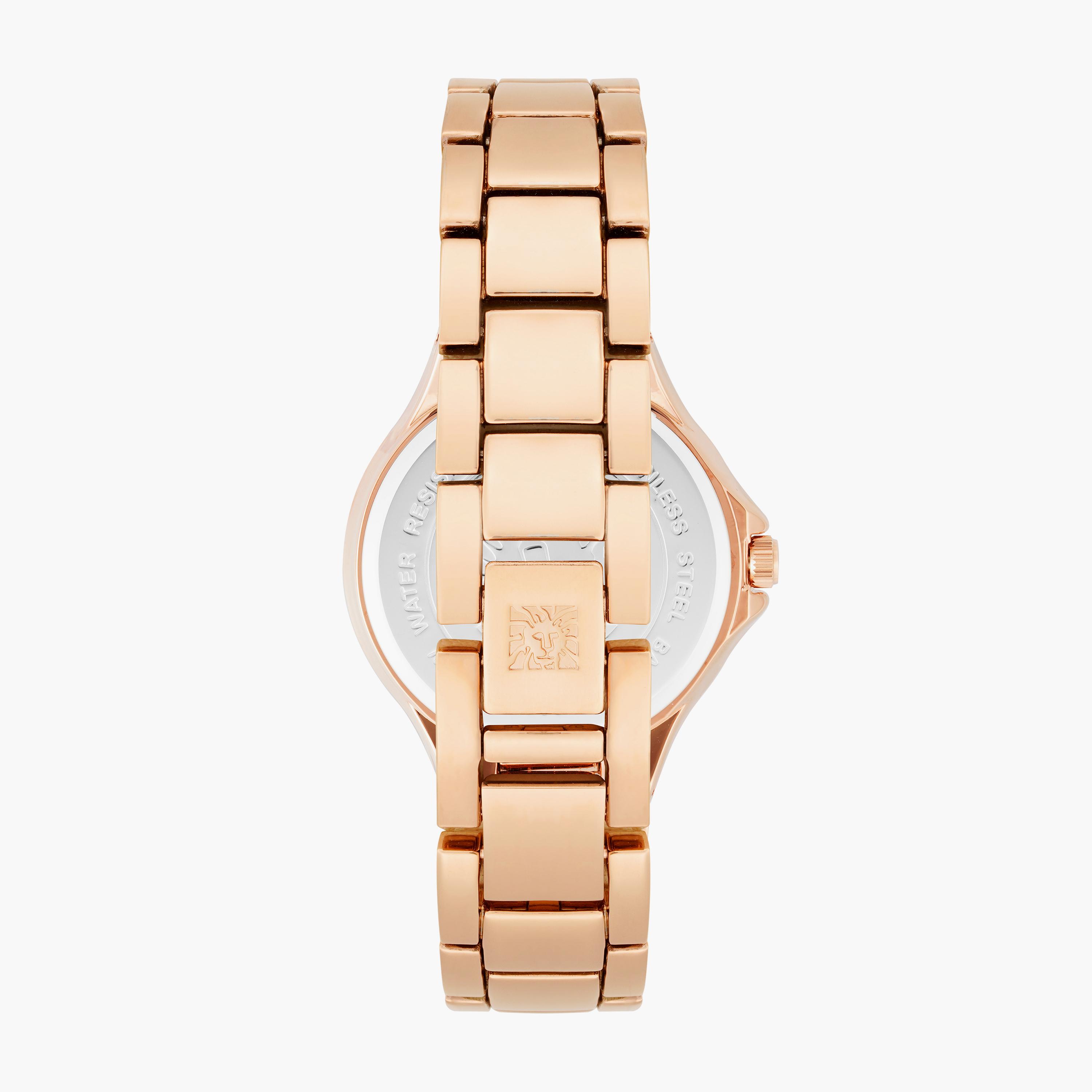ساعة أنالوج ذهبية وردية بسوار ستانلس ستيل من آن كلاين للنساء AK3866WTRG-women-watchesandjewellery-watches-image-3