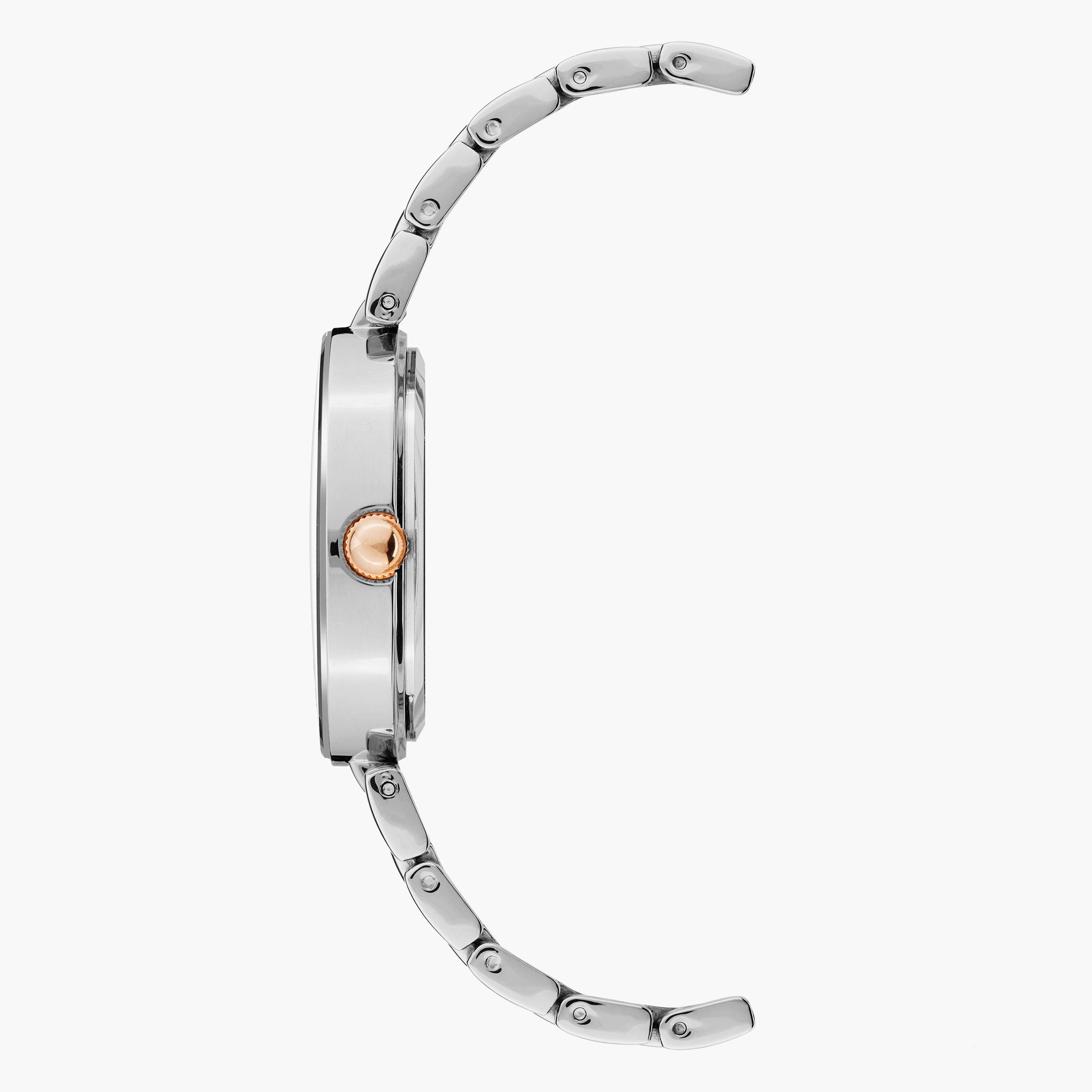 ساعة أنالوج ذهبية وردية وفضية بسوار ستانلس ستيل من آن كلاين AK1363BNRT-women-watchesandjewellery-watches-image-2