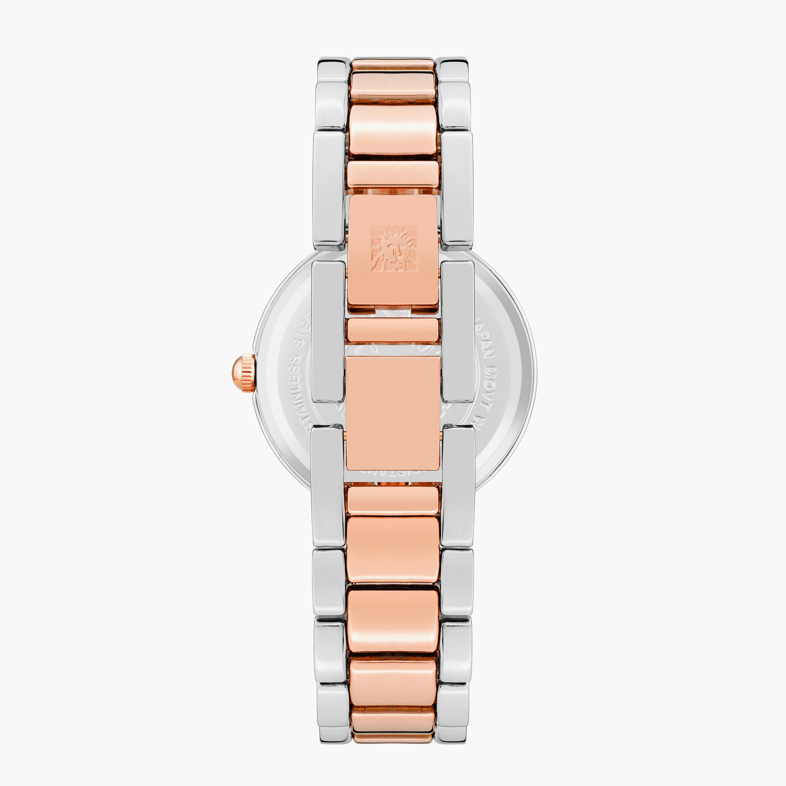ساعة أنالوج ذهبية وردية وفضية بسوار ستانلس ستيل من آن كلاين AK1363BNRT-women-watchesandjewellery-watches-image-3