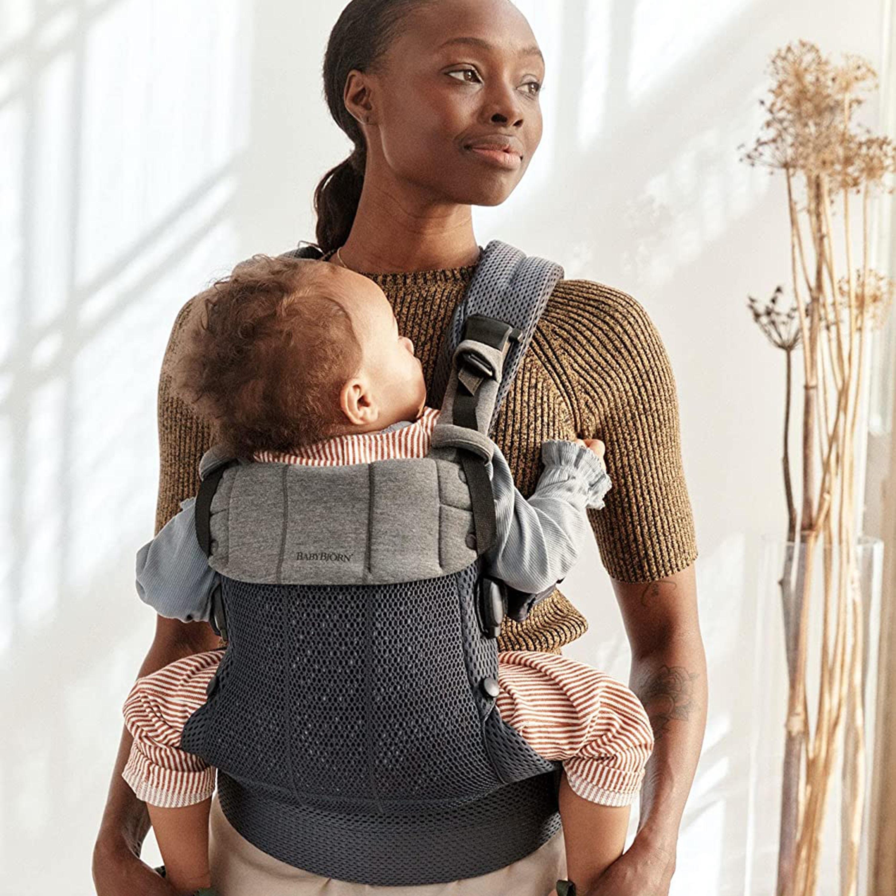حاملة رضع شبكية هارموني 3 دي من بيبي بيورن، أنثراسايت-baby-gear-babycarriers-image-1