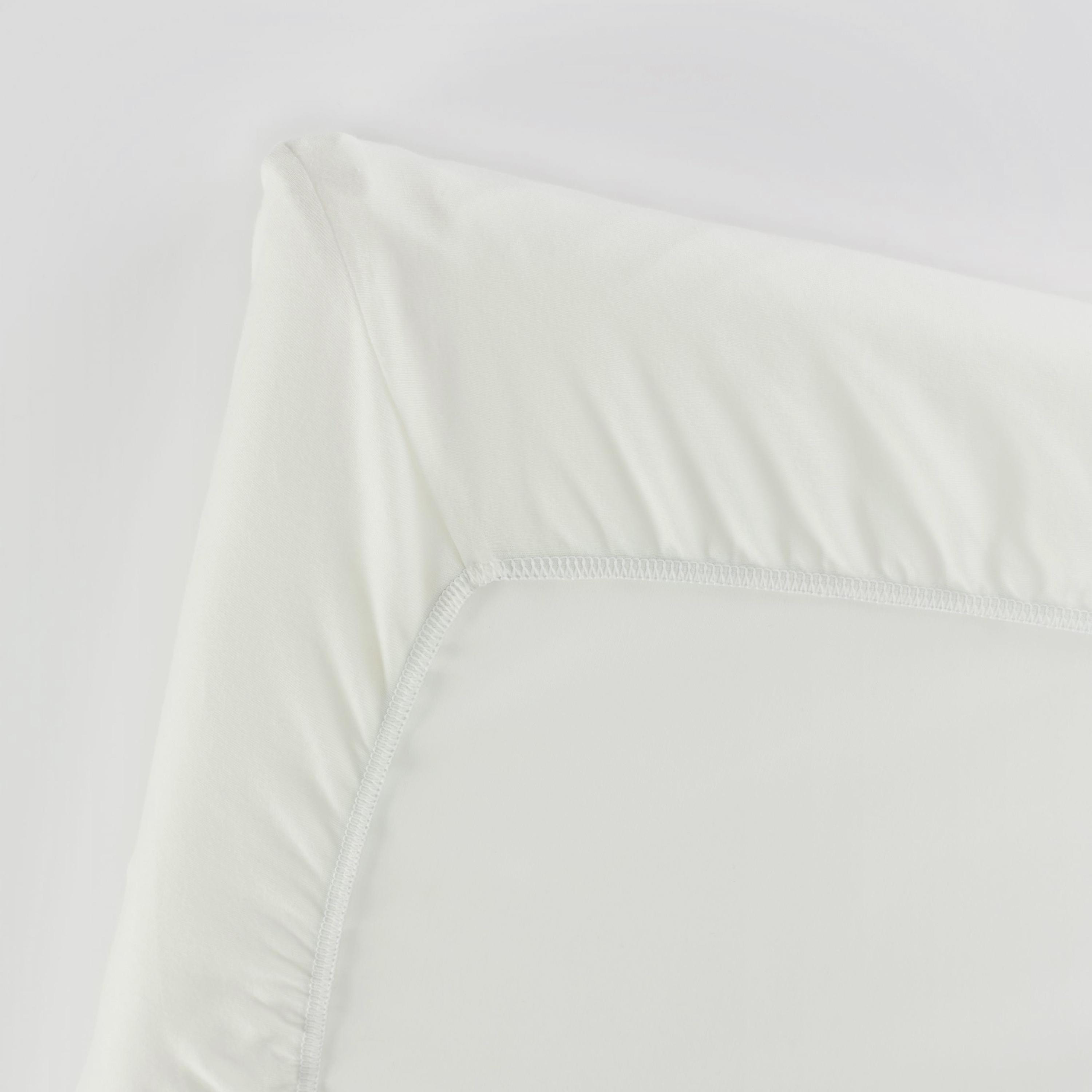 Babybjorn Fitted Sheet For Travel Cot, Organic Cotton, White-baby-nursery-babybedding-image-2