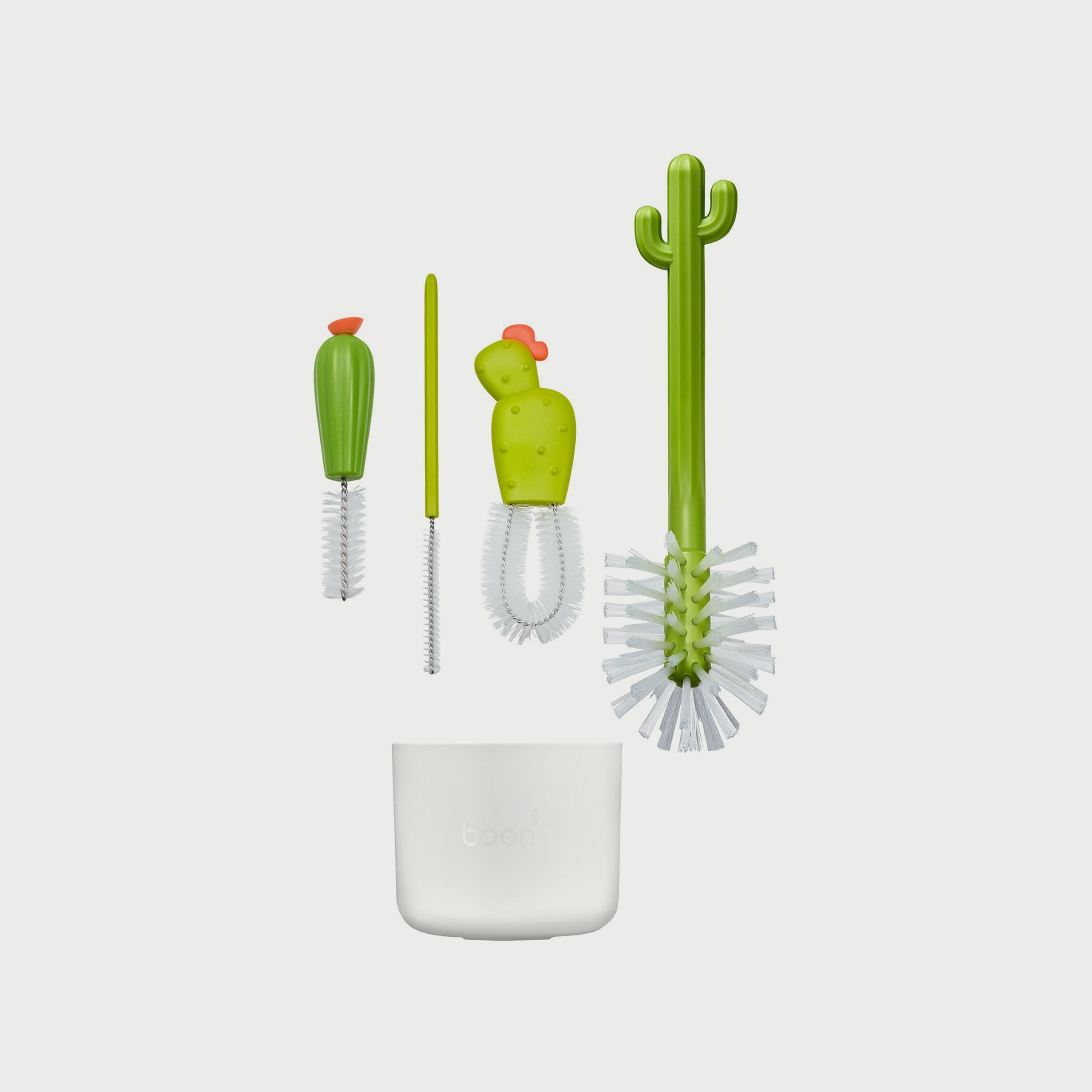 Boon 4-Piece Cacti Bottle Cleaning Brush, Green-baby-feeding-accessories-image-2