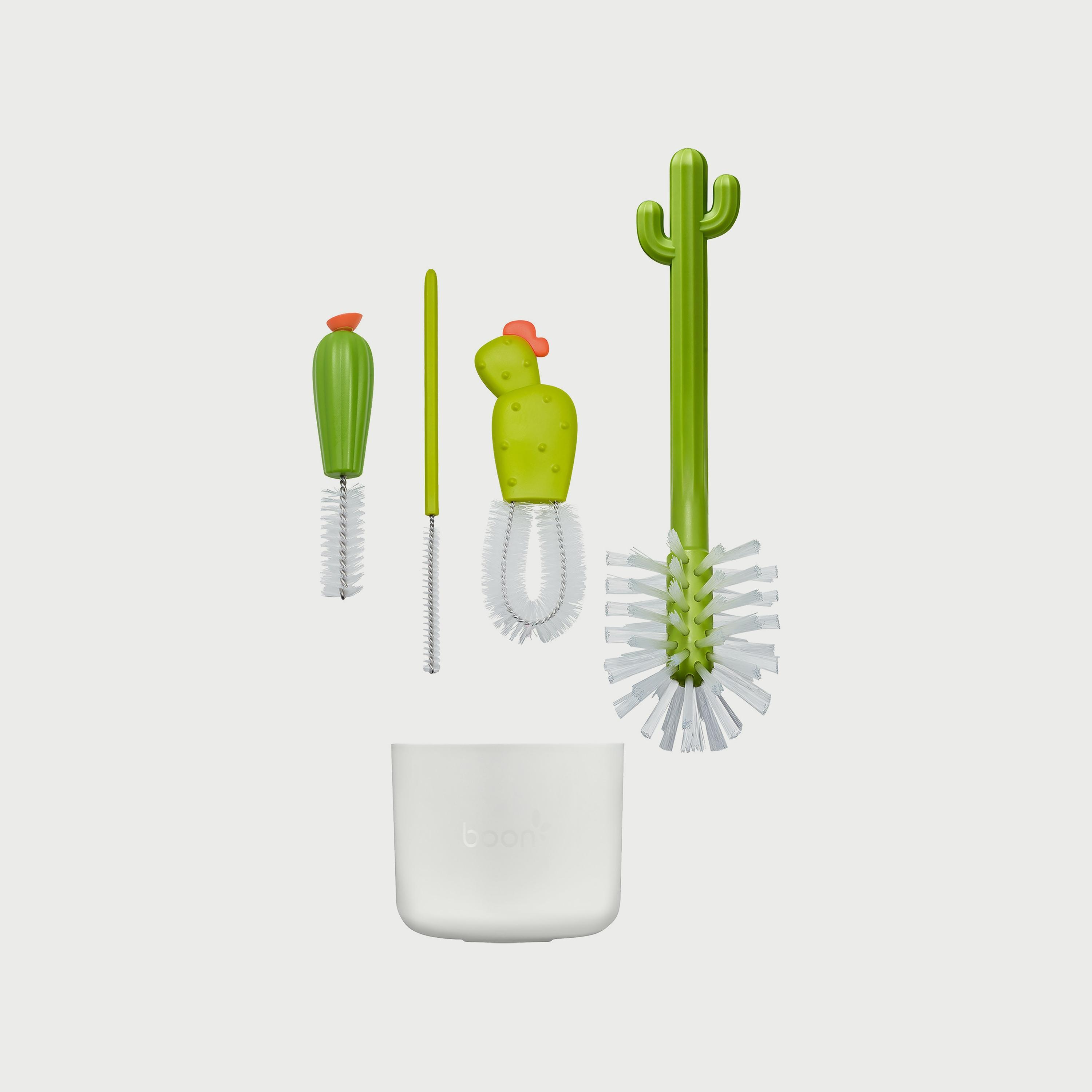 Boon 4-Piece Cacti Bottle Cleaning Brush, Green-baby-feeding-accessories-image-3