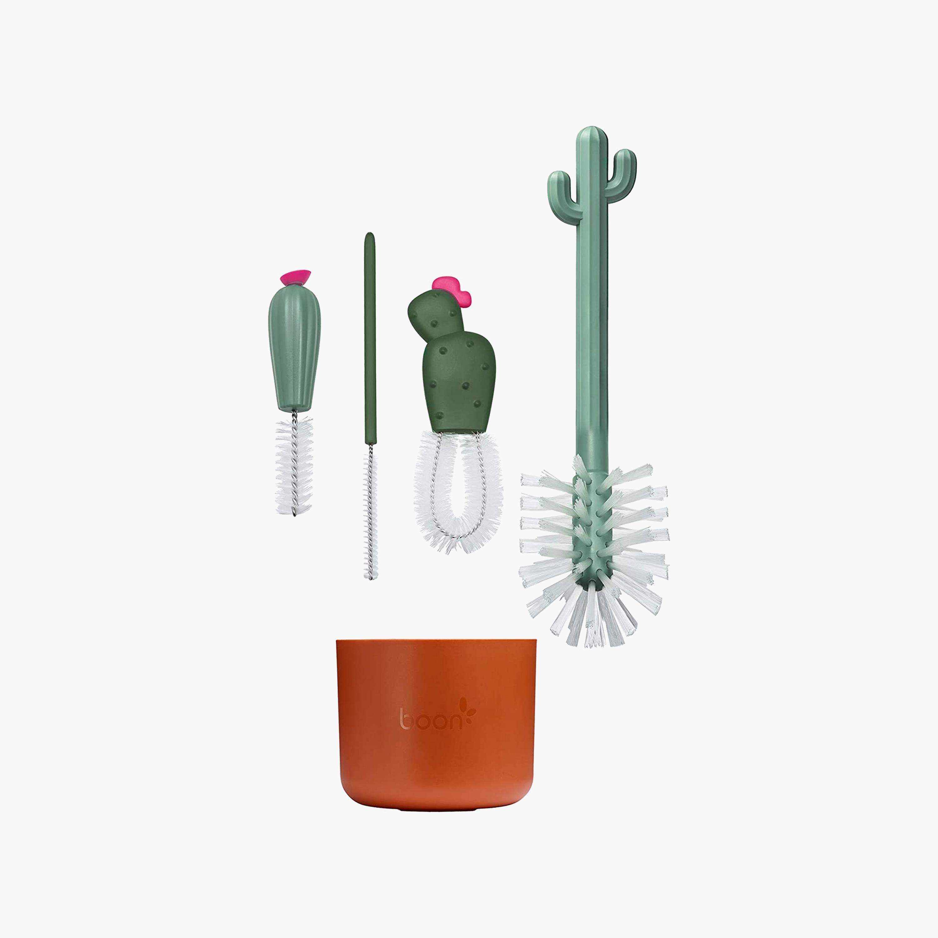 Boon Cacti Brush Set, Brn/Dkgrn-baby-feeding-accessories-image-2