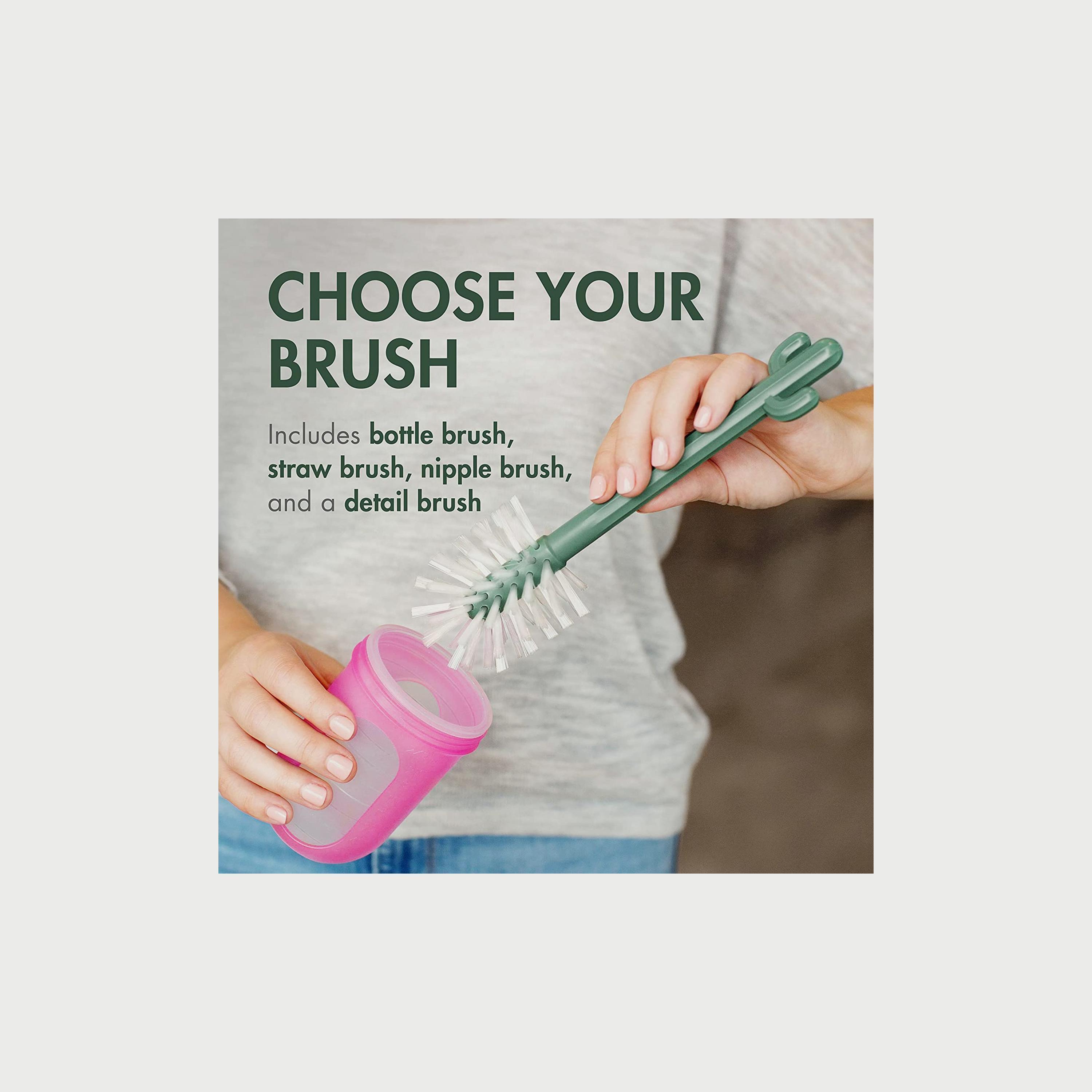 Boon Cacti Brush Set, Brn/Dkgrn-baby-feeding-accessories-image-4