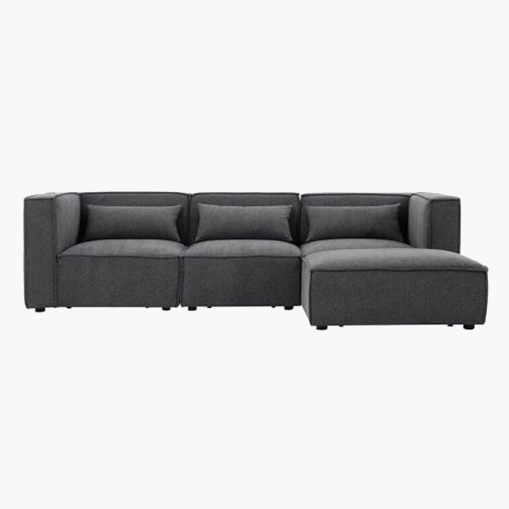 Ronda 3-Seater Fabric Sofa with Ottoman