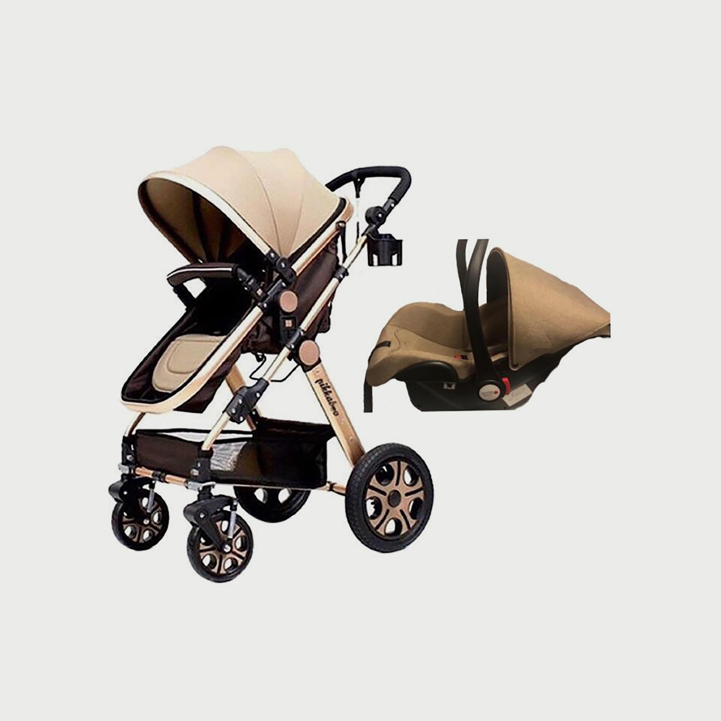 Buy Pikkaboo 4 in 1 Luxury Stroller Travel System Beige Online Babyshop UAE