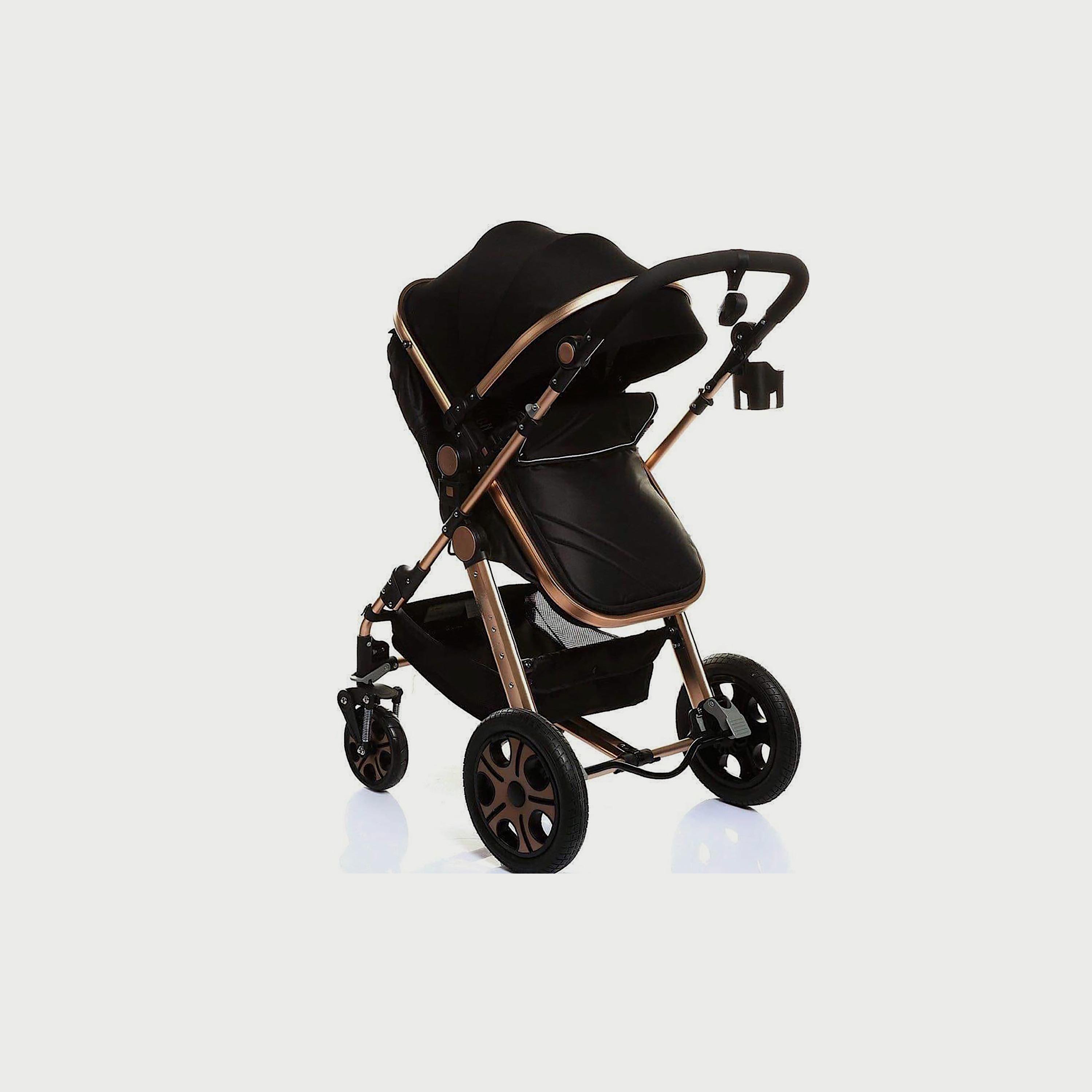 Pikkabo 3 in 1 Luxury Pram Stroller, Black-baby-gear-strollersandprams-strollers-image-2