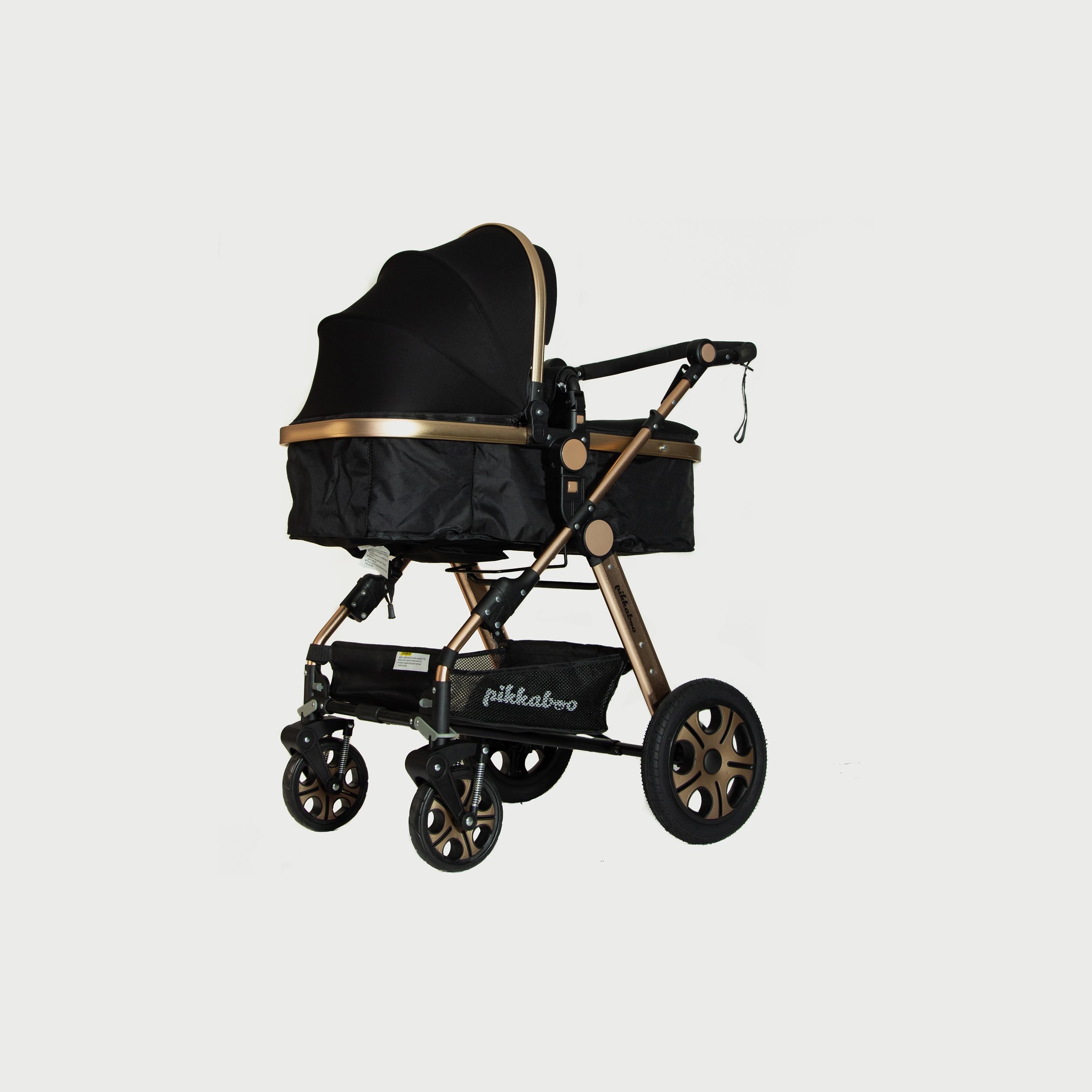 Pikkabo 3 in 1 Luxury Pram Stroller, Black-baby-gear-strollersandprams-strollers-image-3
