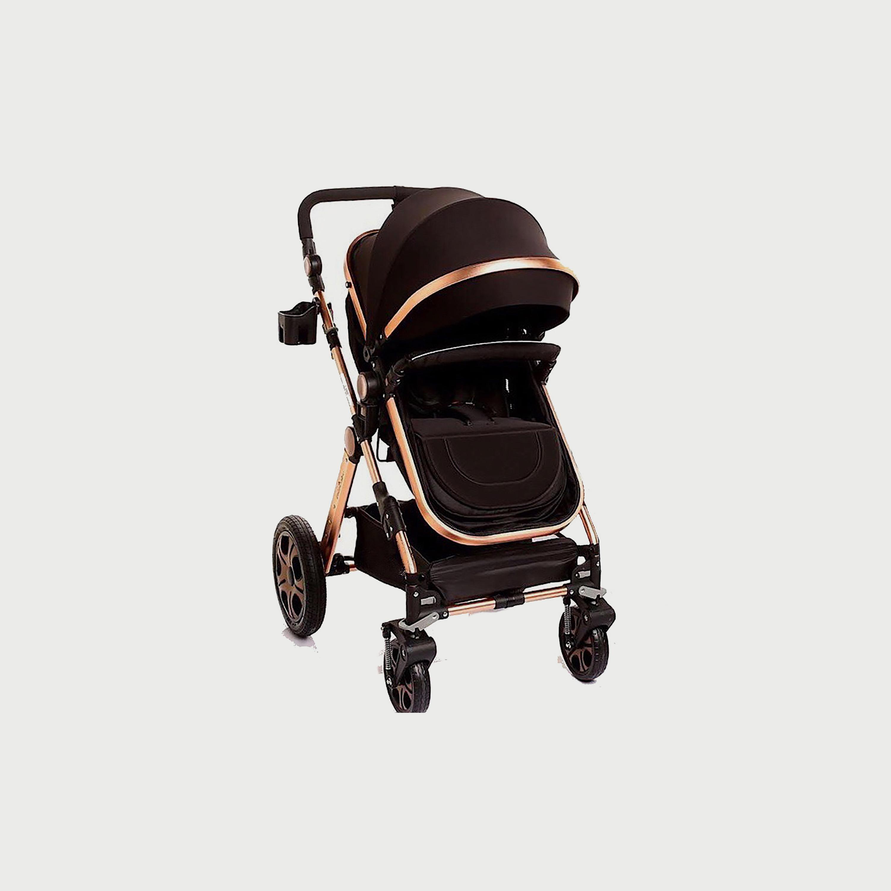 Pikkabo 3 in 1 Luxury Pram Stroller, Black-baby-gear-strollersandprams-strollers-image-5