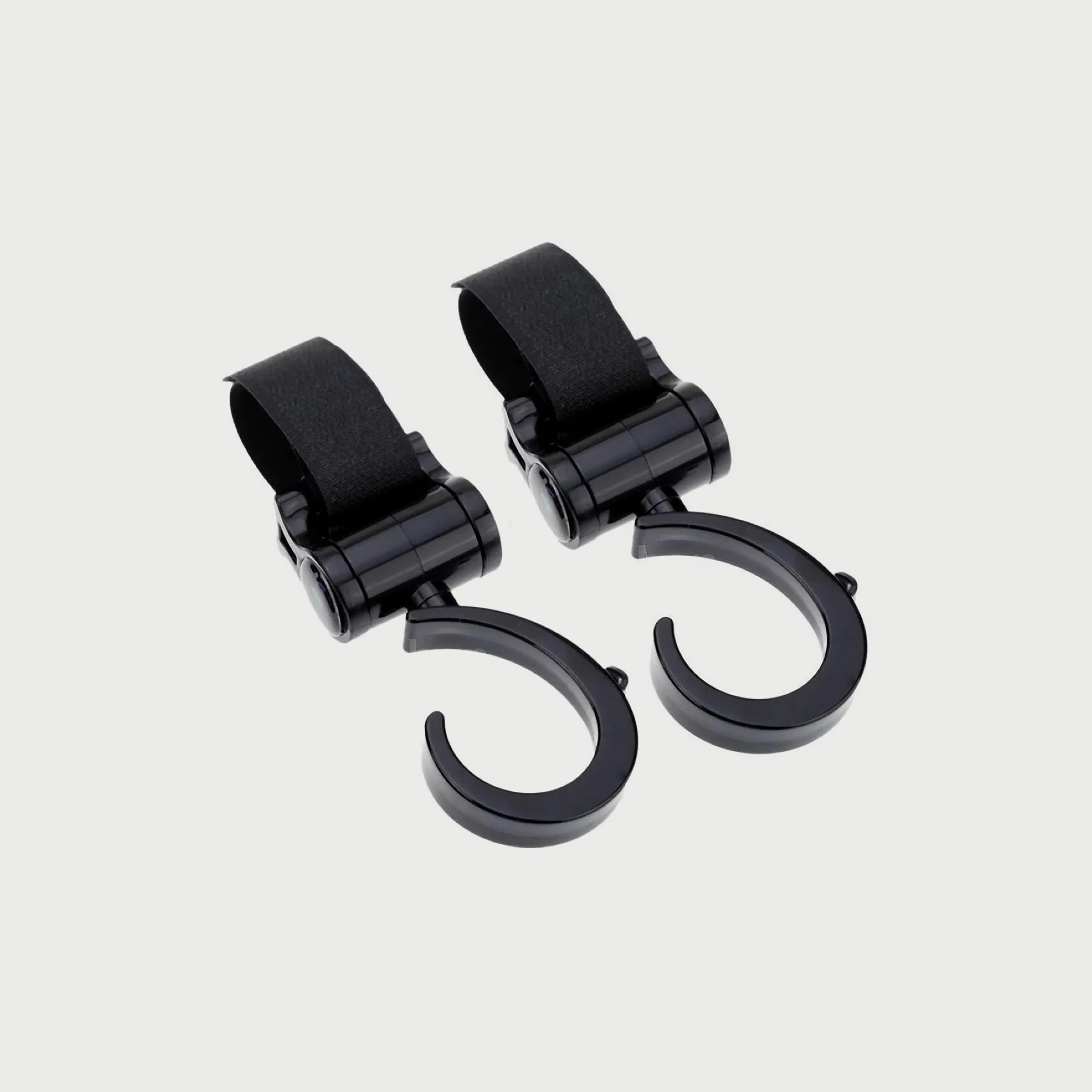 Pikkaboo 2-Piece Multi Purpose 360 Swivel Hooks, Black-baby-gear-strollersandprams-accessories-image-1
