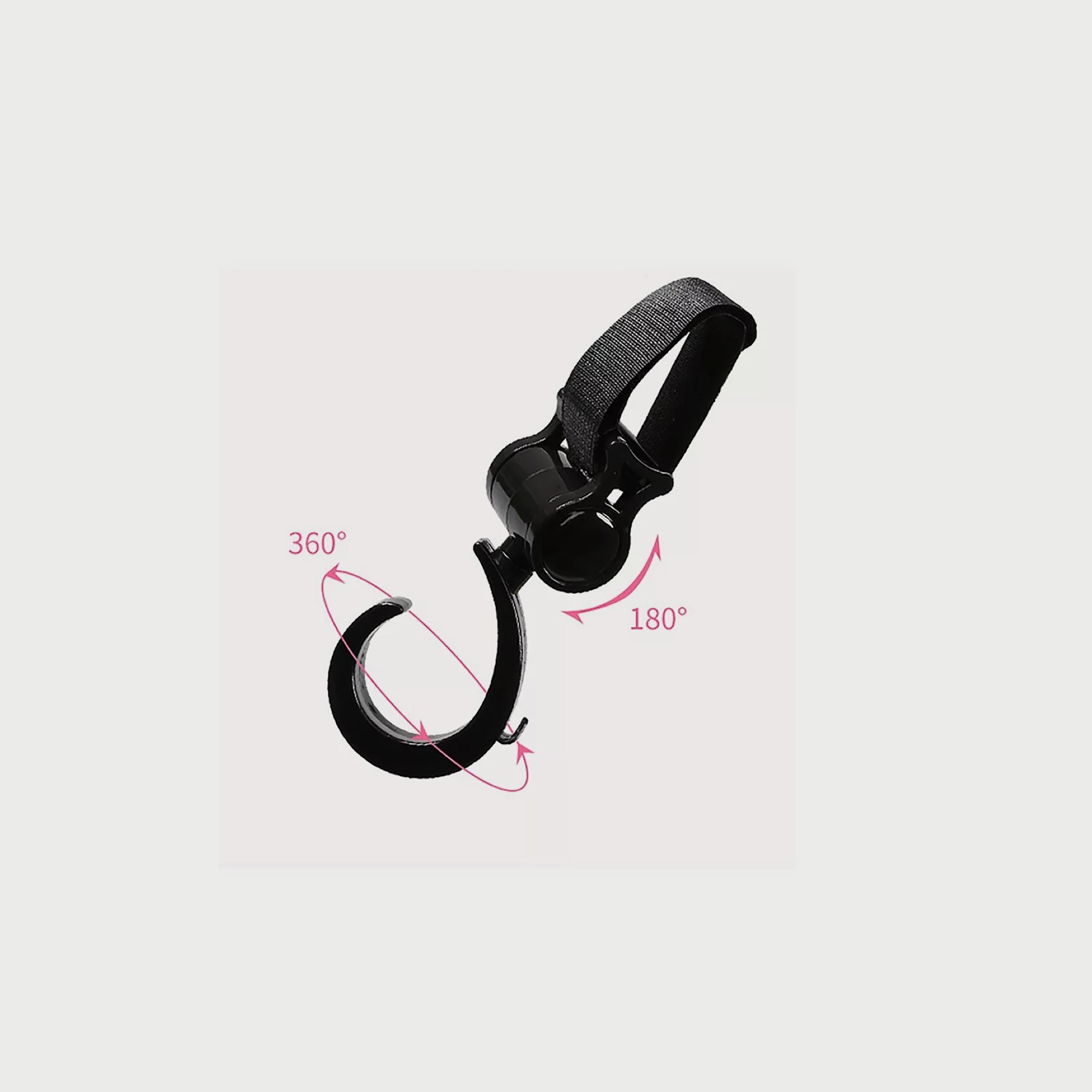 Pikkaboo 2-Piece Multi Purpose 360 Swivel Hooks, Black-baby-gear-strollersandprams-accessories-image-5