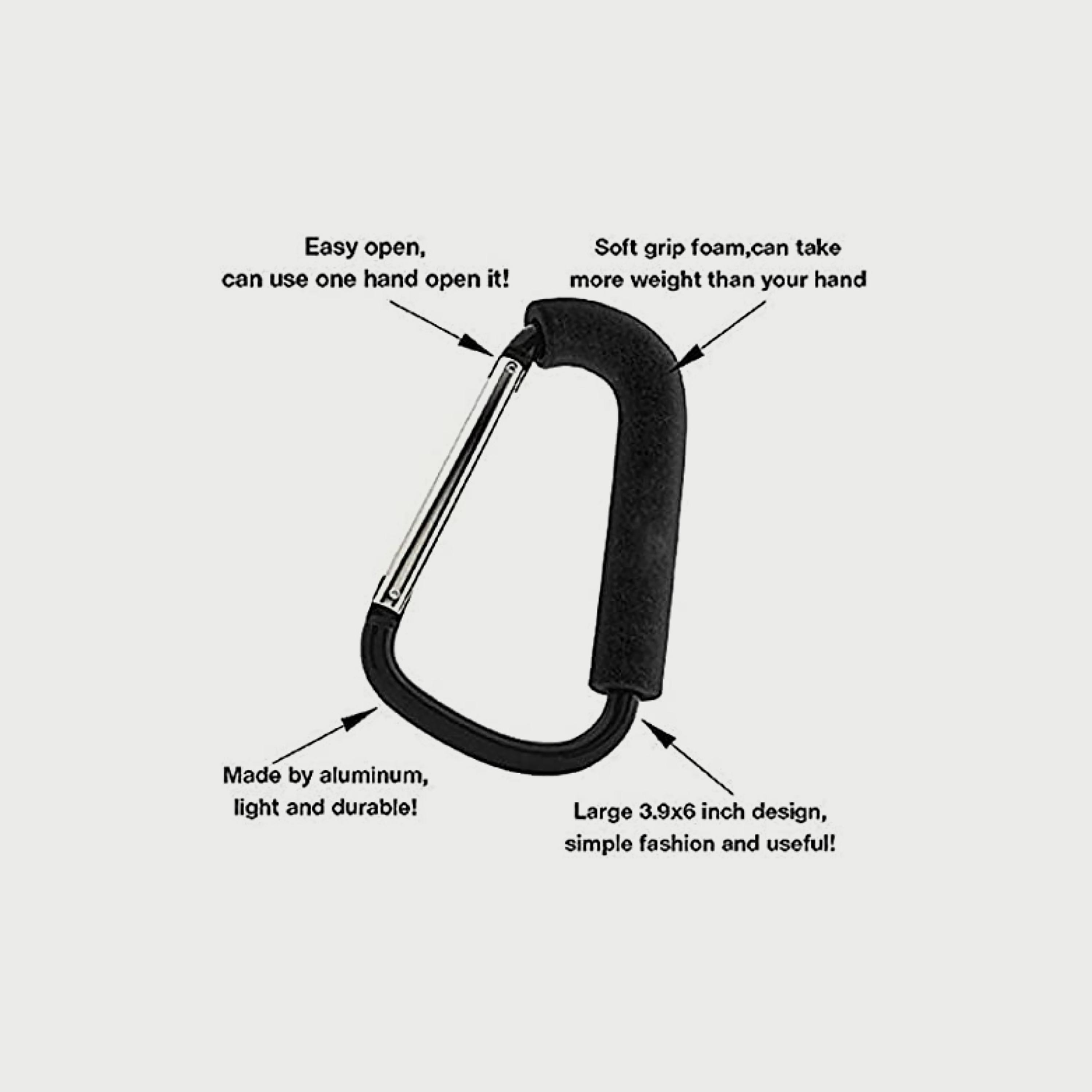 Pikkaboo Universal Non-Slip Metal Stroller Hook-baby-gear-strollersandprams-accessories-image-2
