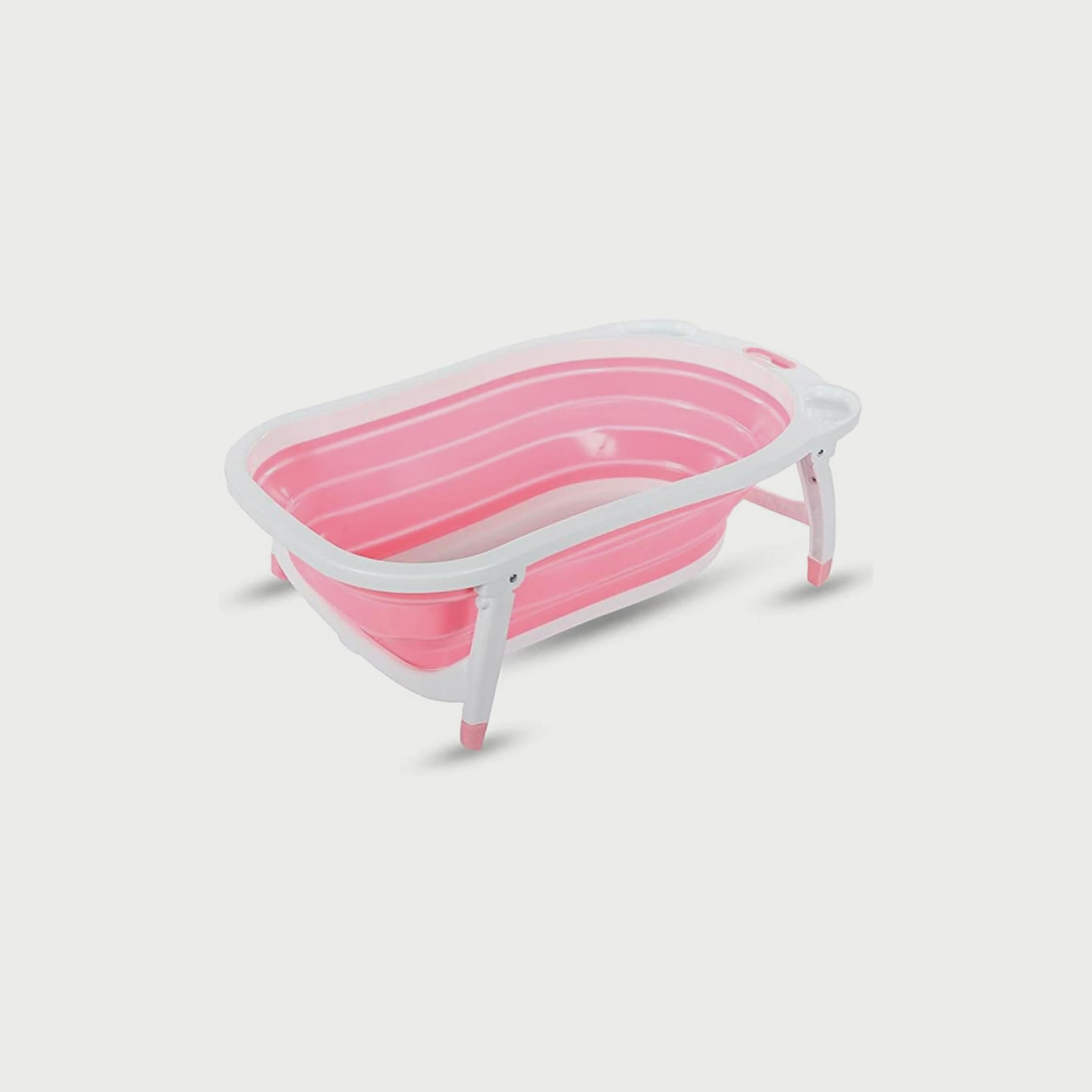 Pikkaboo Baby Foldable Portable Non-Slip Bath Tub, Pink-baby-bathandcare-bathtubs-image-2