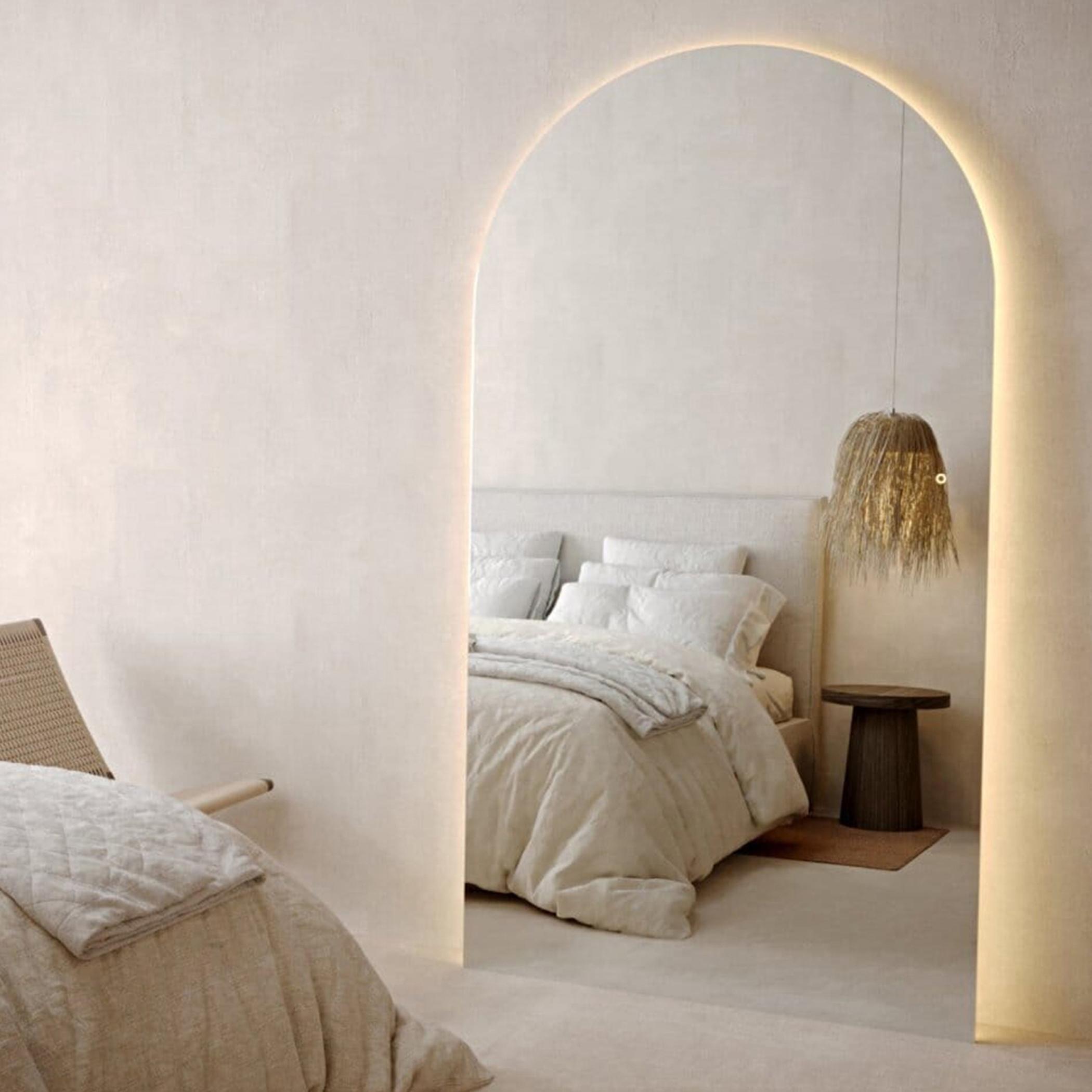 HomeKode LED Frameless Arch Floor Mirror - 140x210 cm