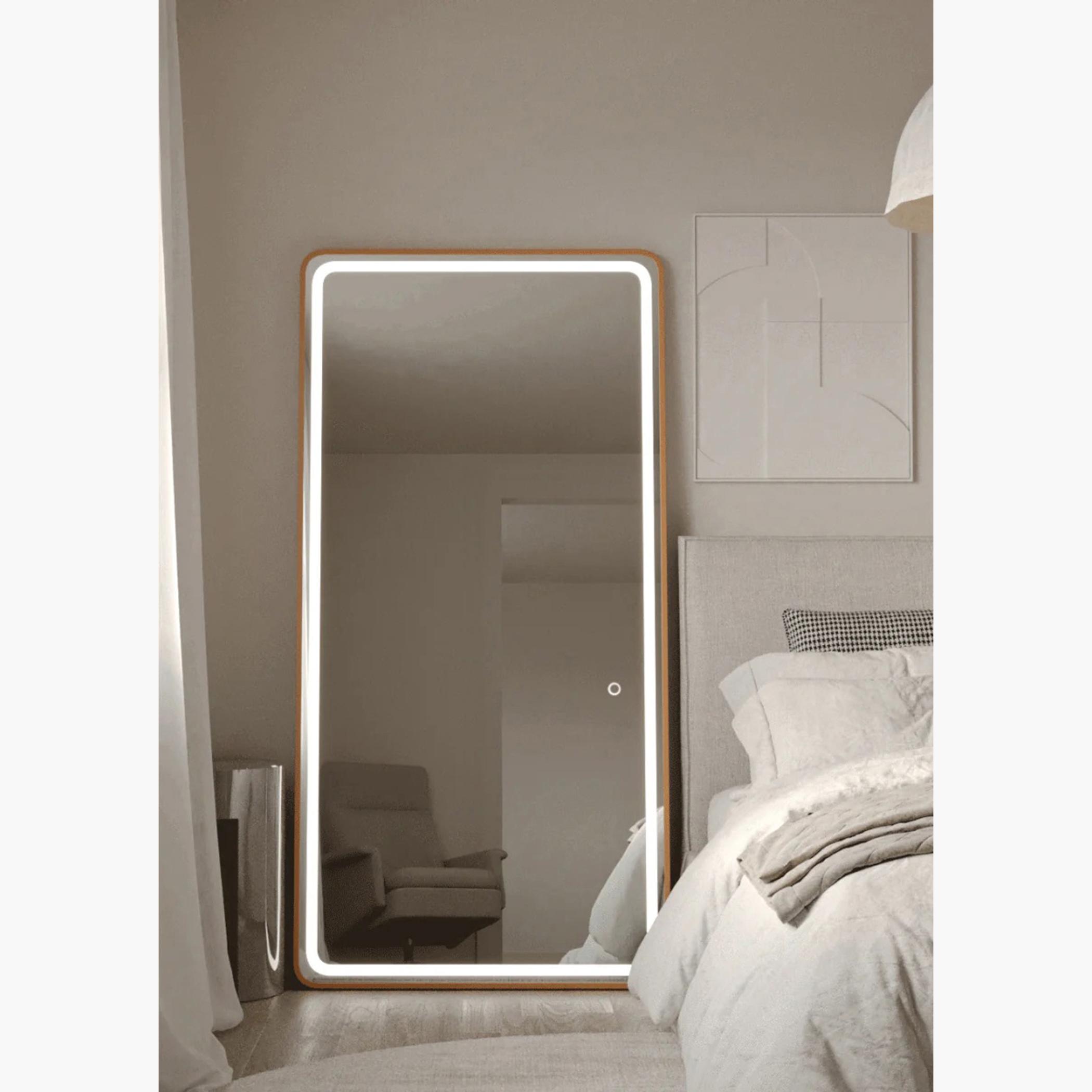 HomeKode Rectangular LED Floor Mirror - 100x200 cm