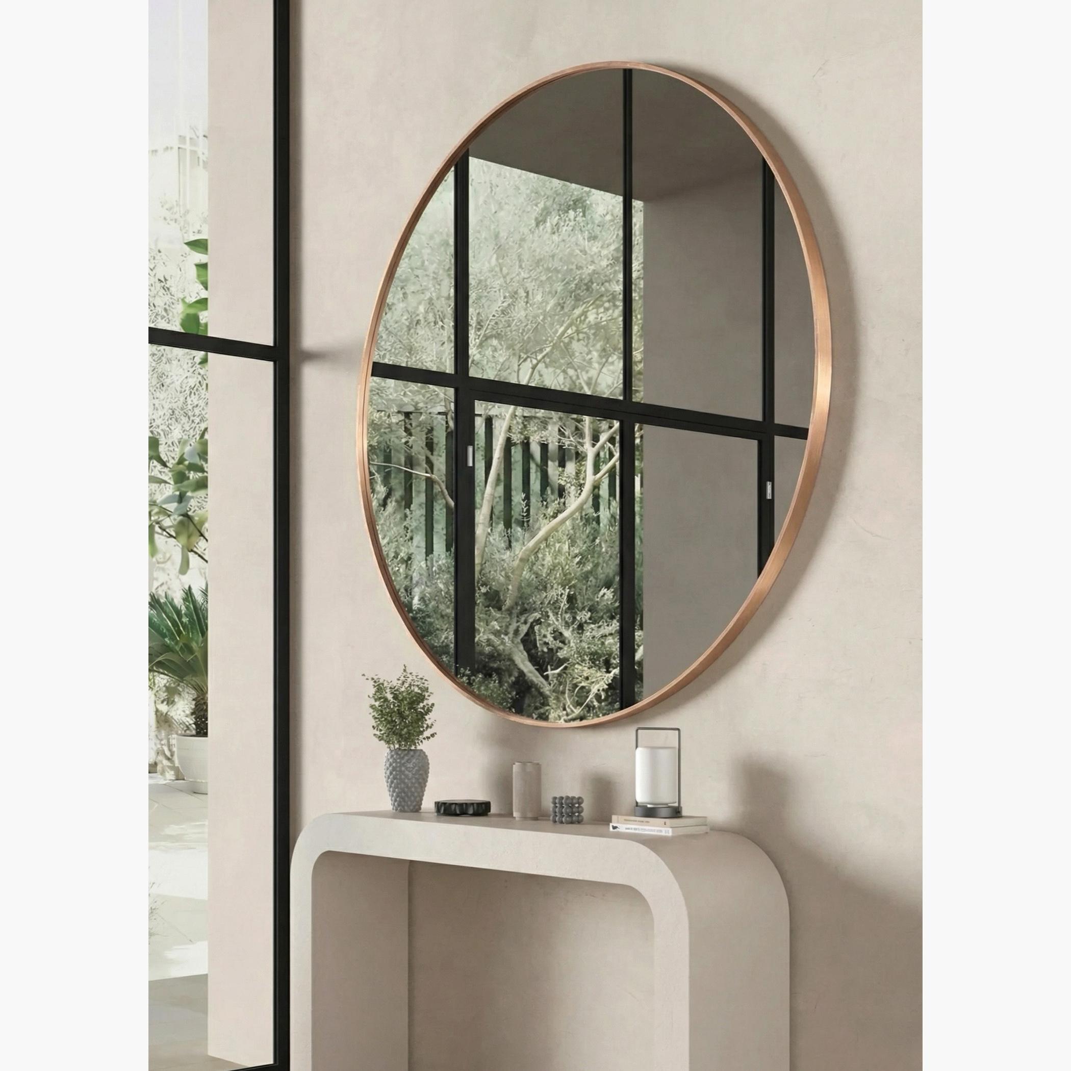 HomeKode Round Wall Mirror - 120x120 cm