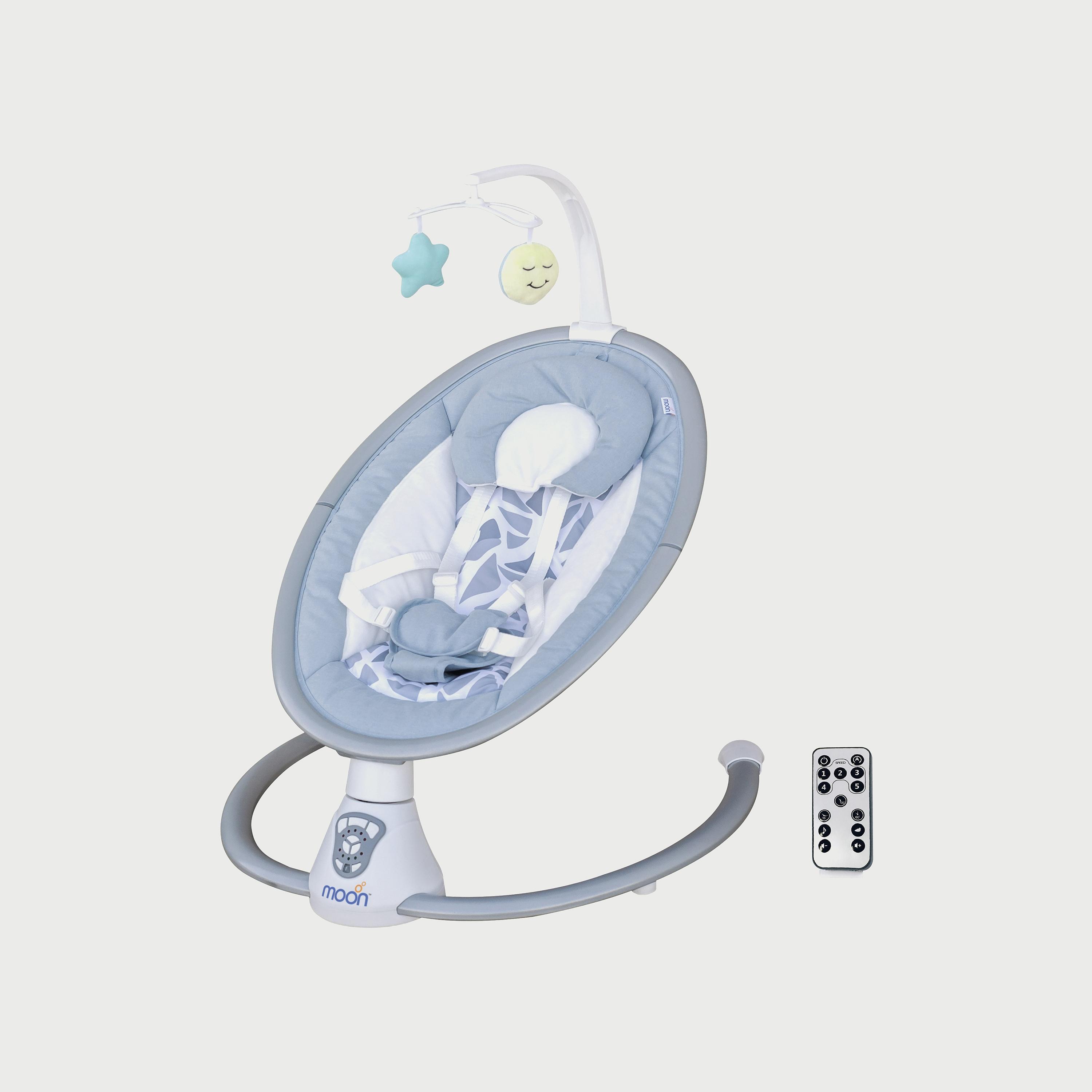 Moon Baby Swing with Music - Blue-baby-infantactivity-swings-image-1