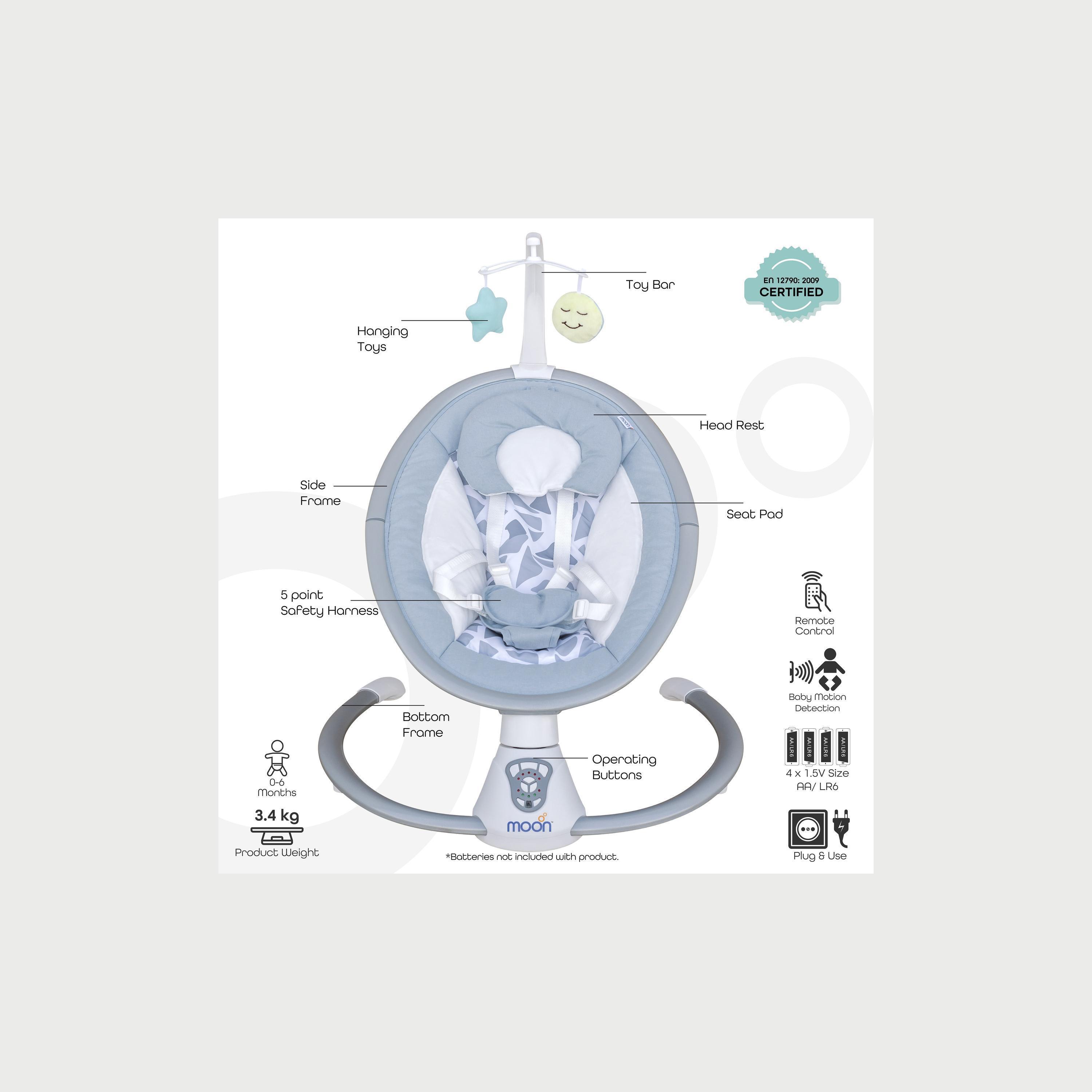 Moon Baby Swing with Music - Blue-baby-infantactivity-swings-image-2