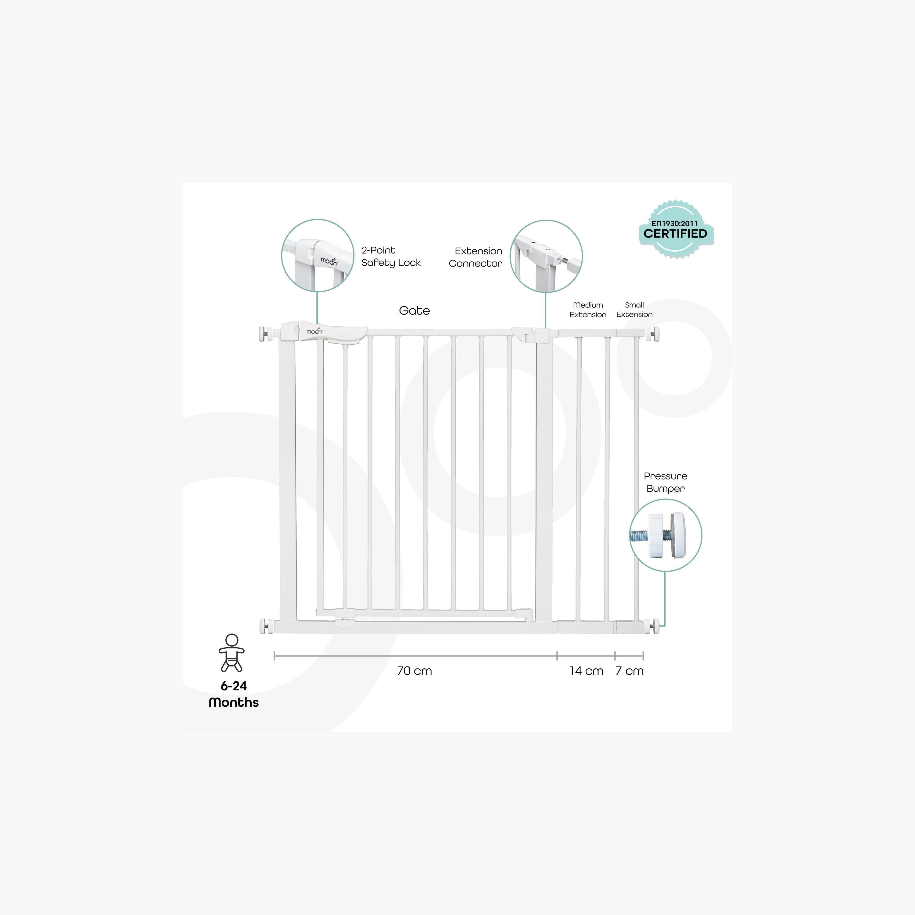 طقم بوابات أمان معدنية مكون من 4 قطع من موون-baby-healthandsafety-babyproofing-image-3
