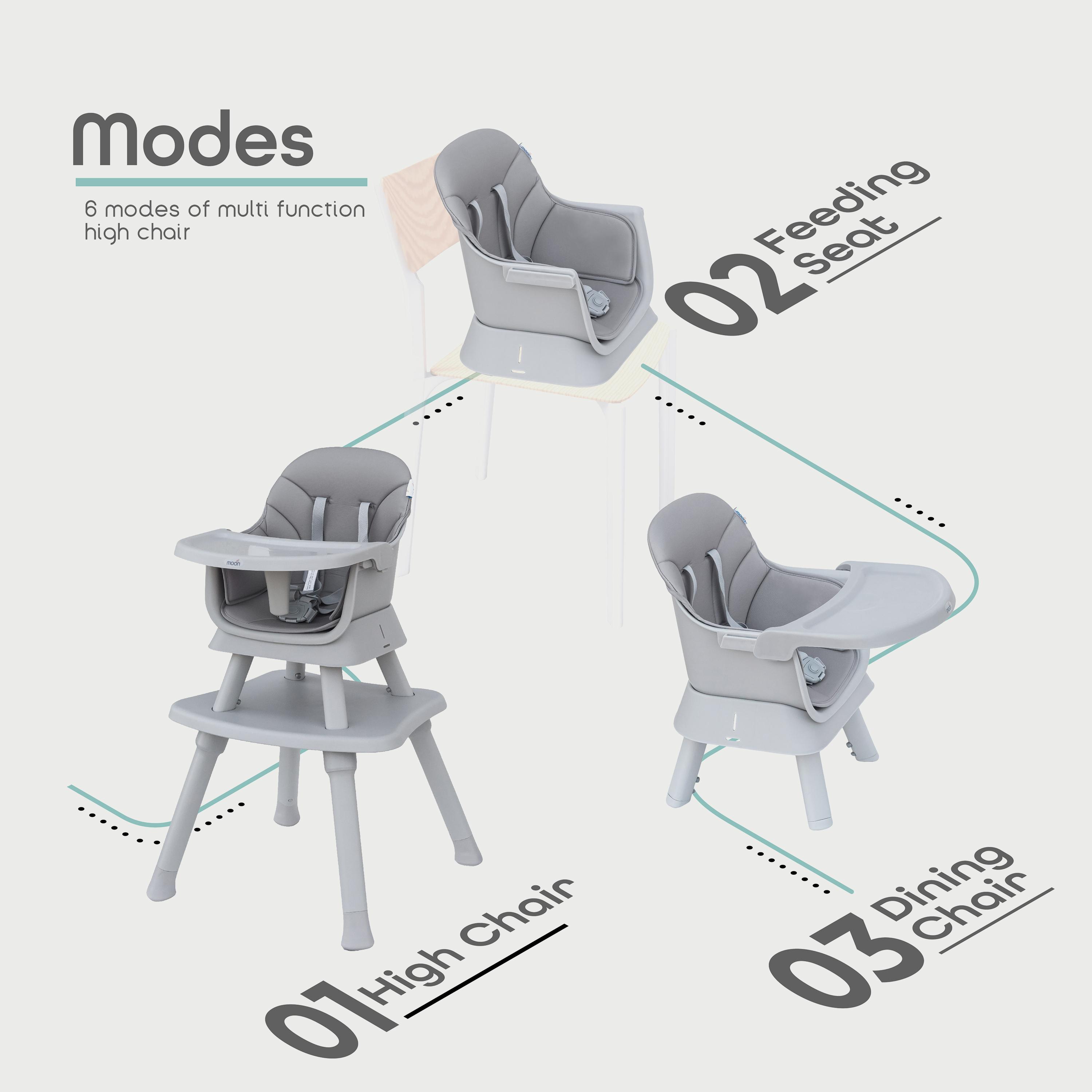 Moon  6-In-1 Convertible High Chair, Grey-baby-feeding-highchairsandboosters-image-2