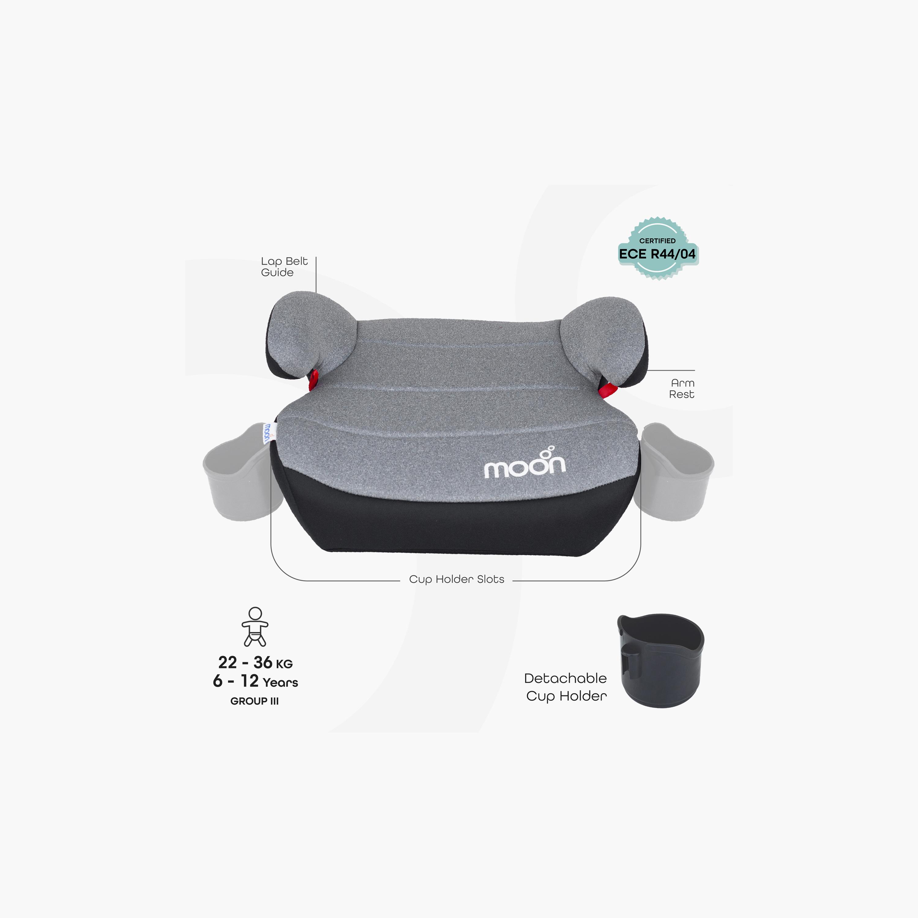 Moon Kido Baby Booster Car Seat with Isofix - Grey-baby-gear-carseats-image-2