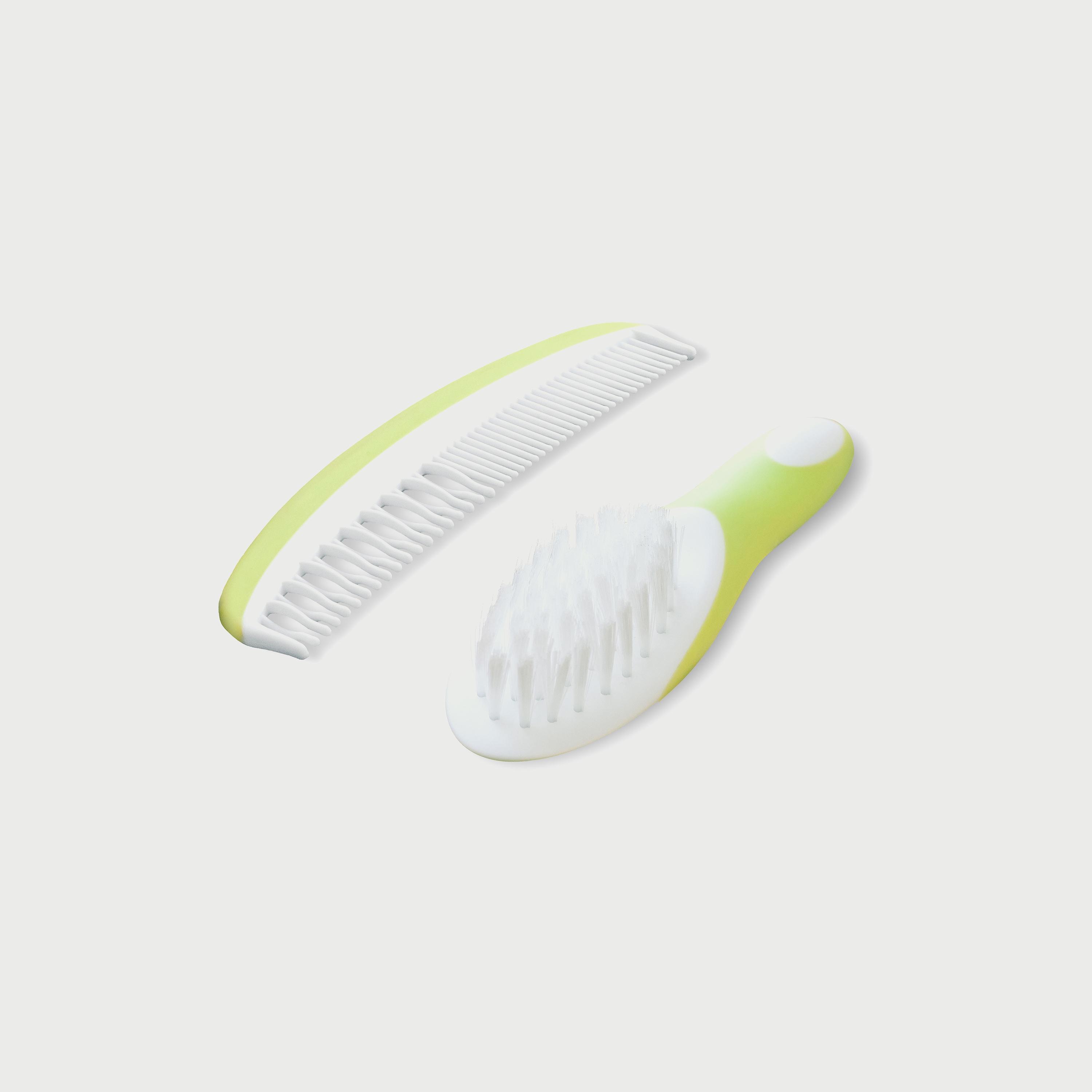 Moon Ergonomic Infant Brush Comb Set Grooming Set, Multi-Color-baby-bathandcare-hairbodyskincare-image-1